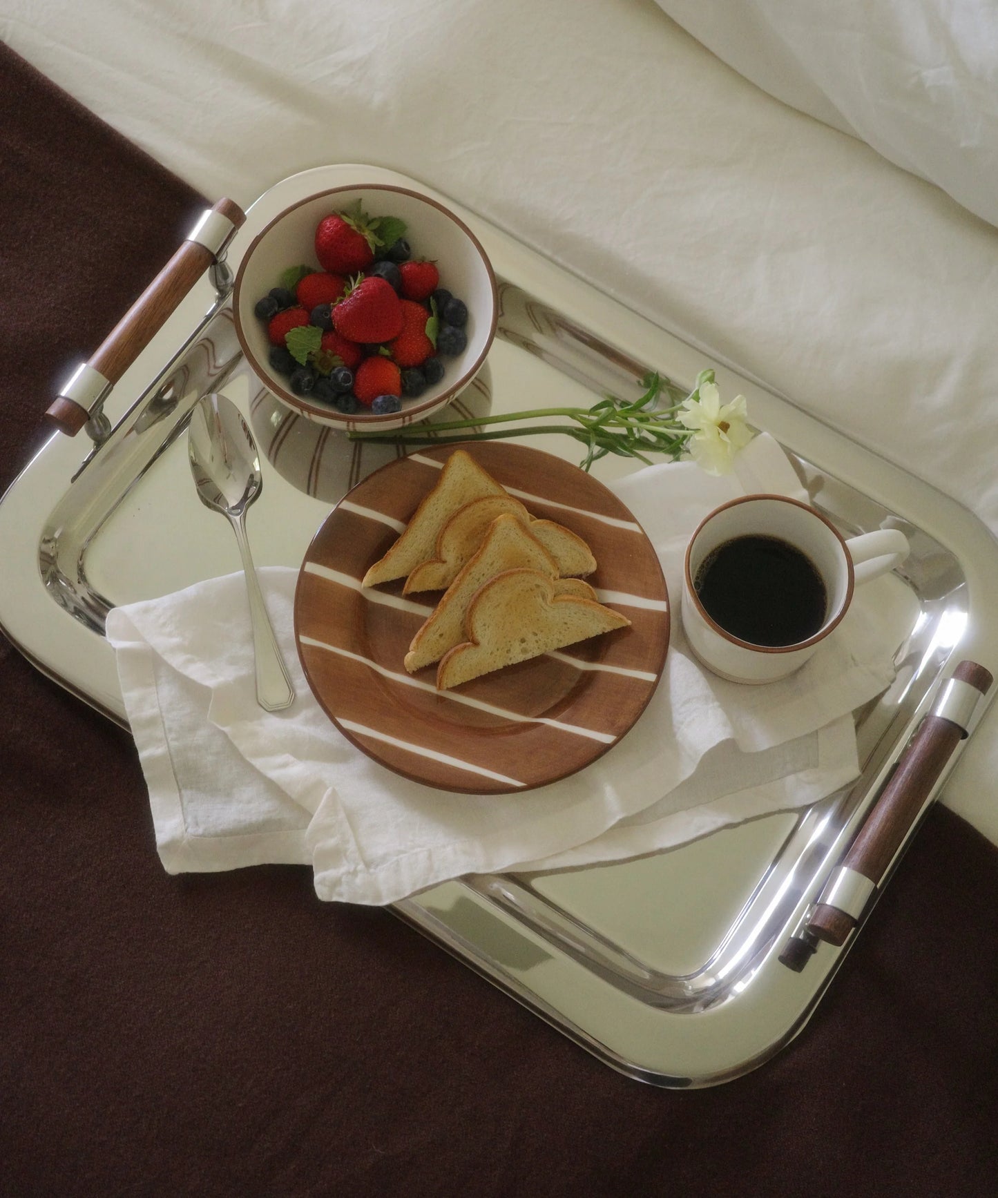 Ali LaBelle x Valsa Home Breakfast Hand Painted Dessert Plate (Set of 4)