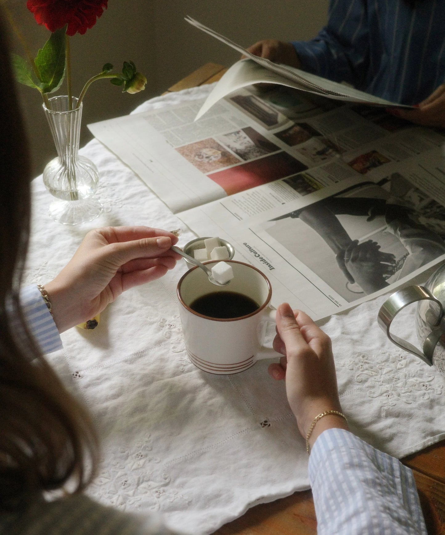 Ali LaBelle x Valsa Home Breakfast Hand Painted Cappuccino Mug (Set of 2)