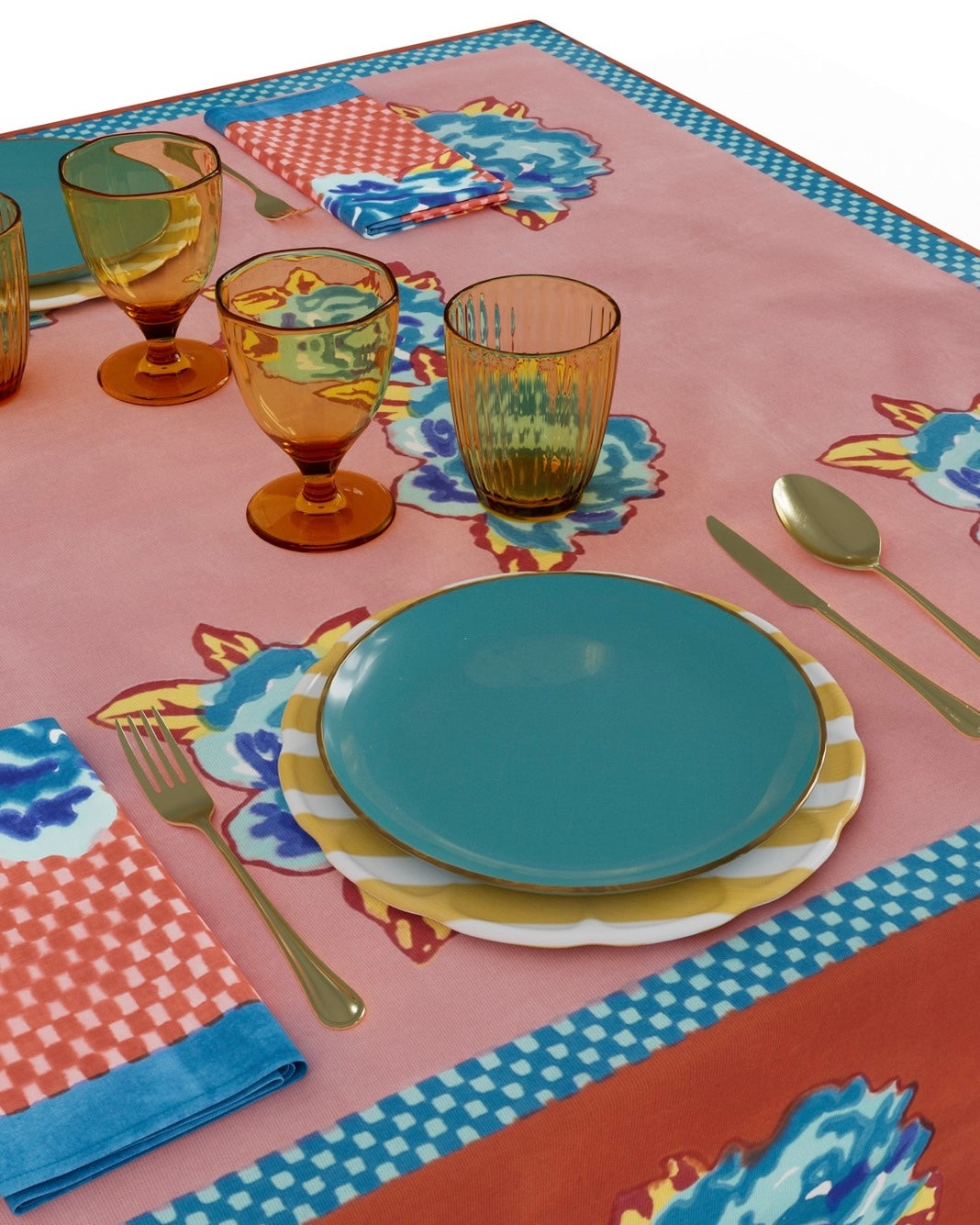 Lisa Corti Double Peonia Rust Old Pink Napkin