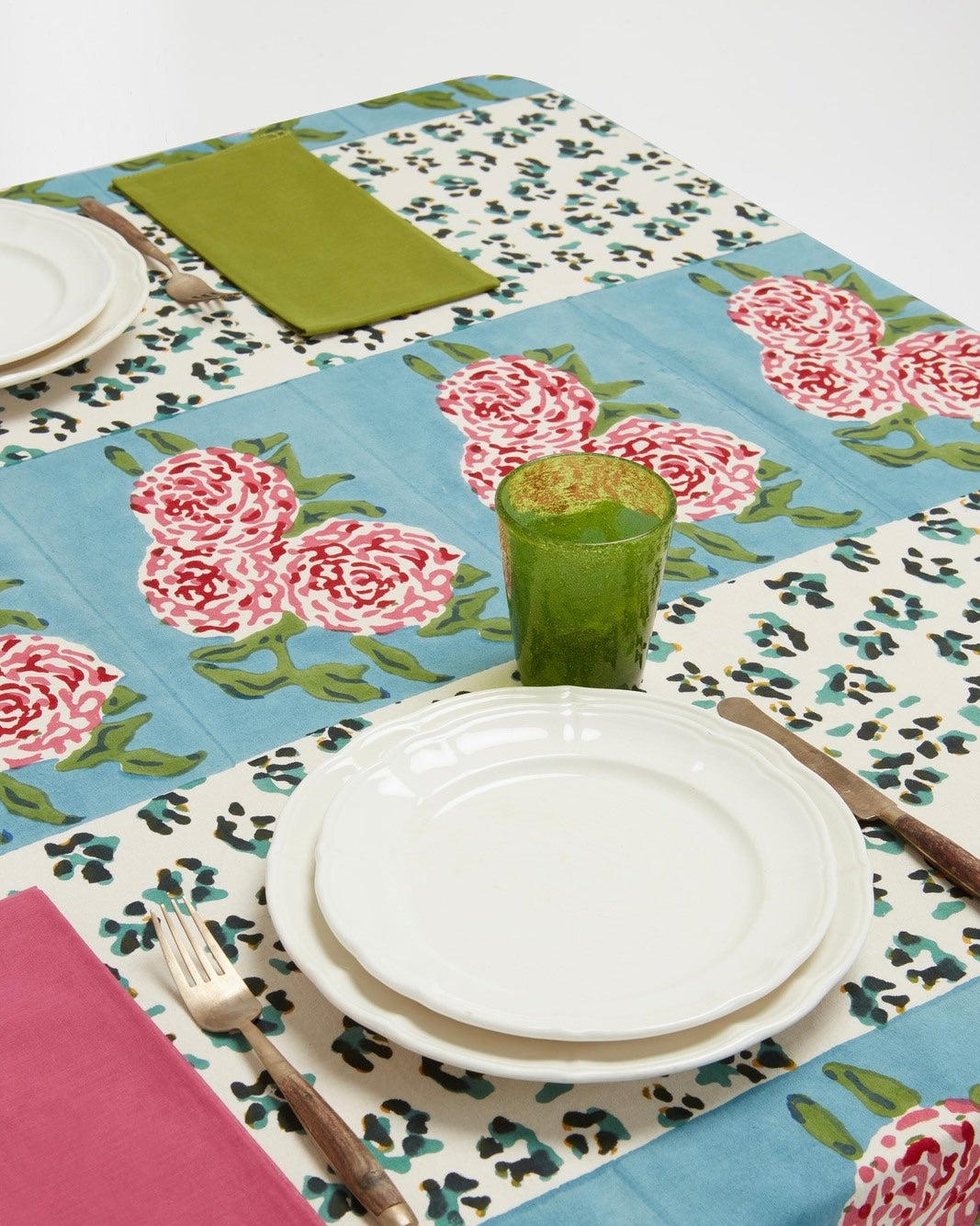 Lisa Corti Leopard Stripes Sky Tablecloth