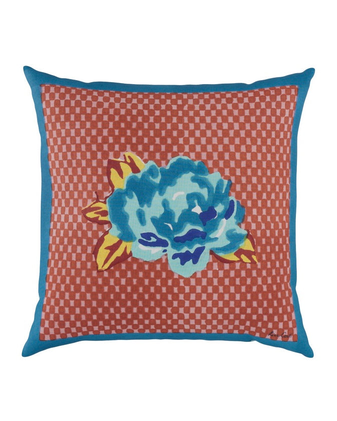 Lisa Corti Double Peonia Rust Old Pink Pillow