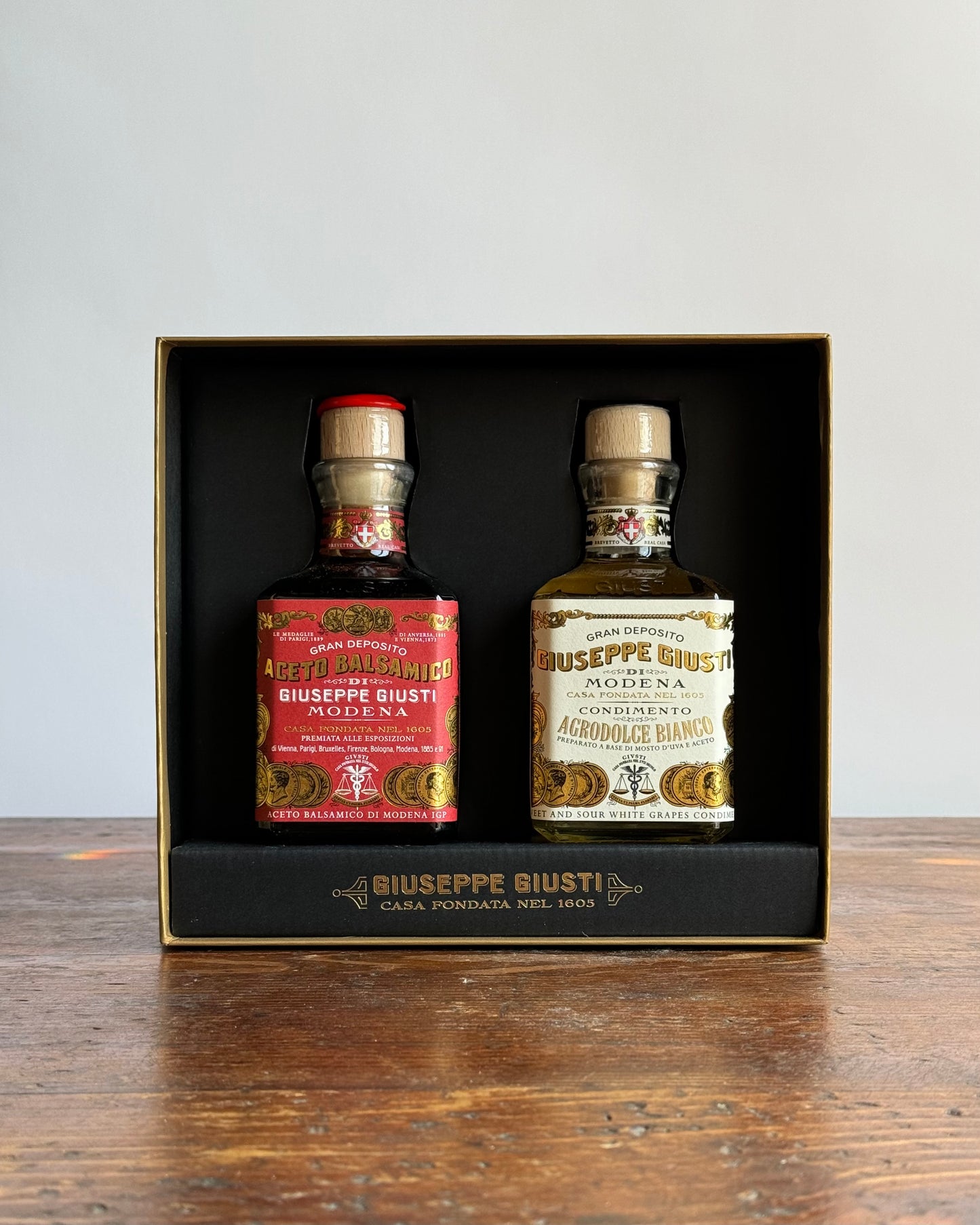 Giusti Italian Balsamic Vinegar Set - 3 Gold Medal & White