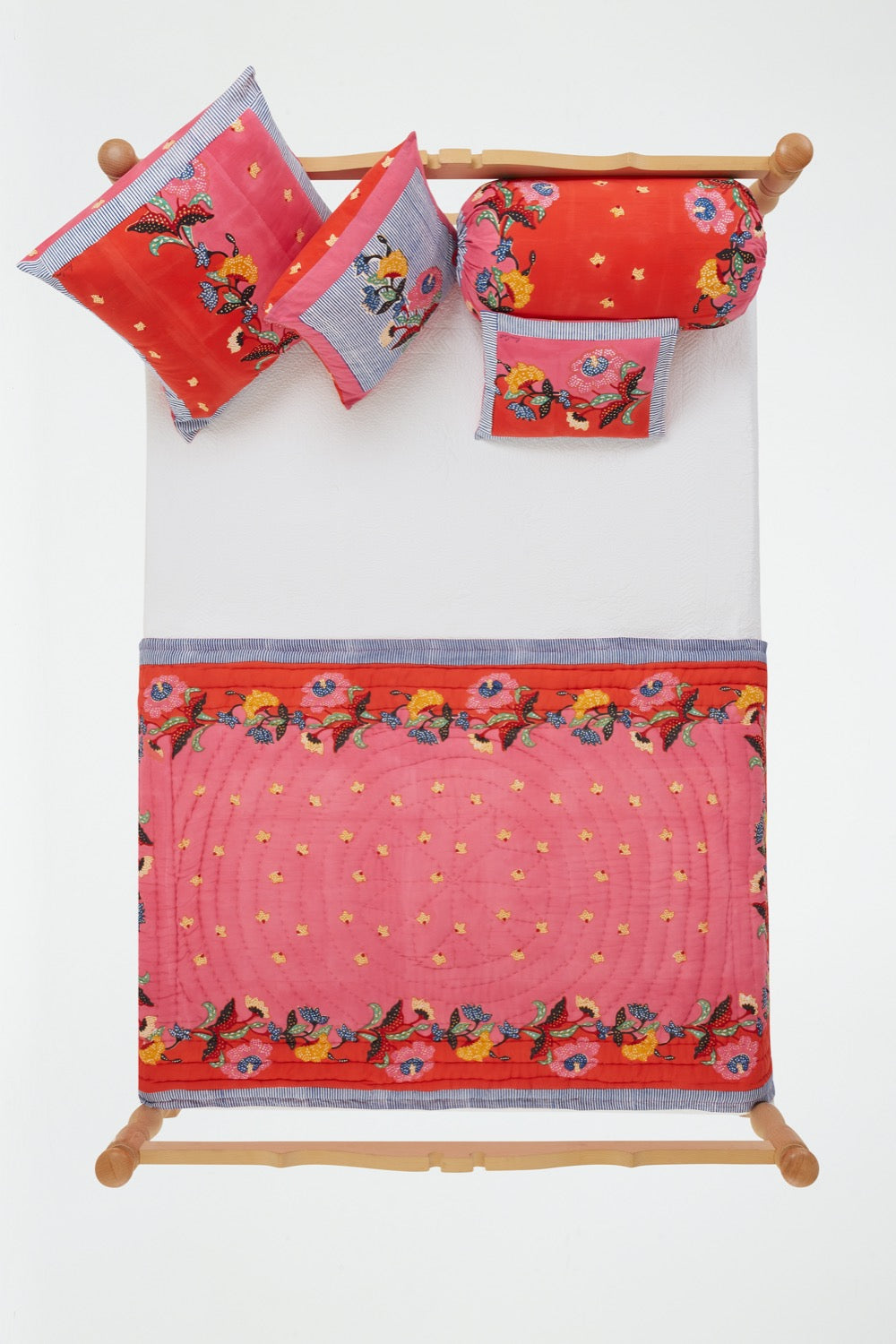 Lisa Corti Indonesian Red Rose Reversible Quilt