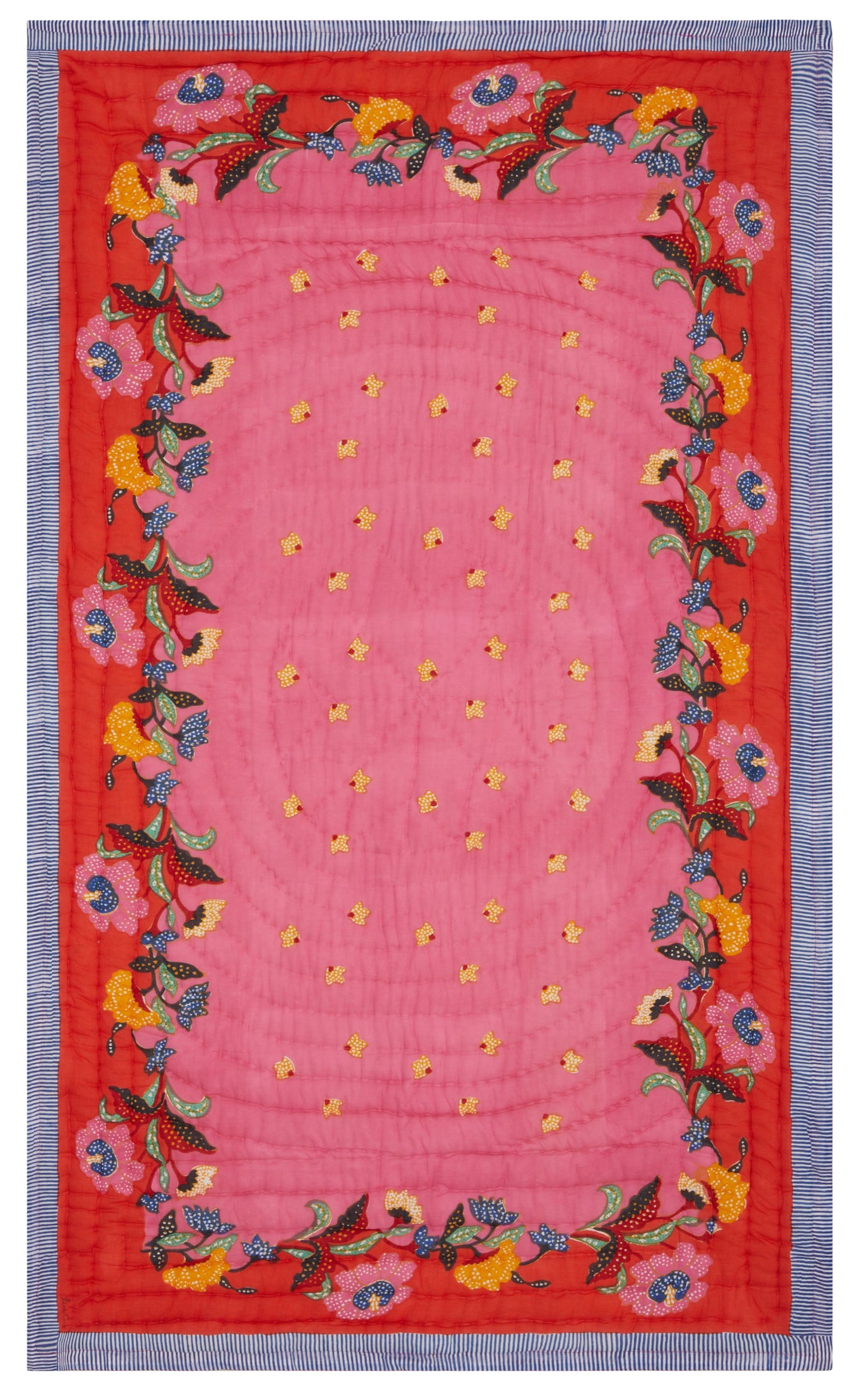 Lisa Corti Indonesian Red Rose Reversible Quilt