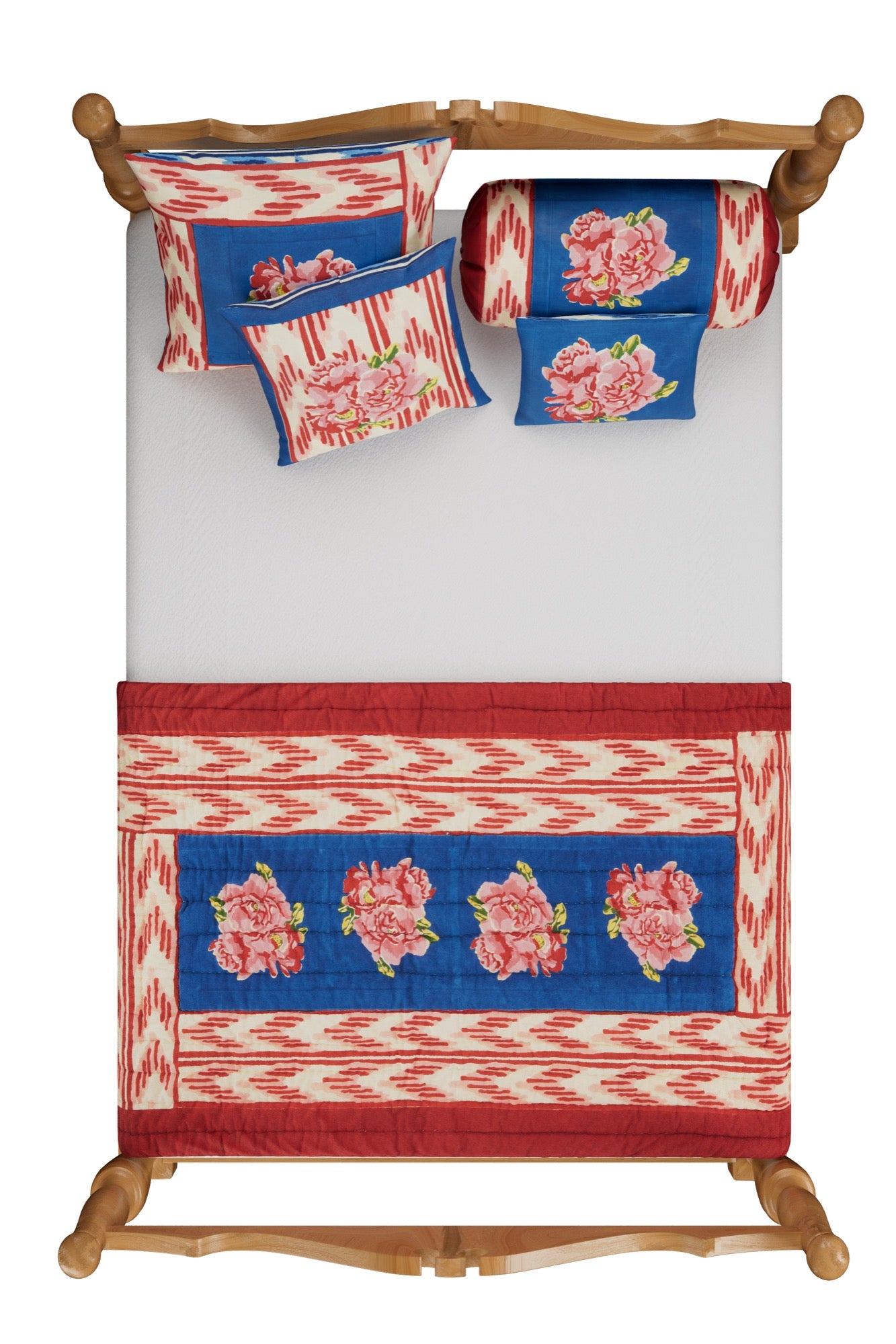 Lisa Corti Nina Rose Blue Pillow