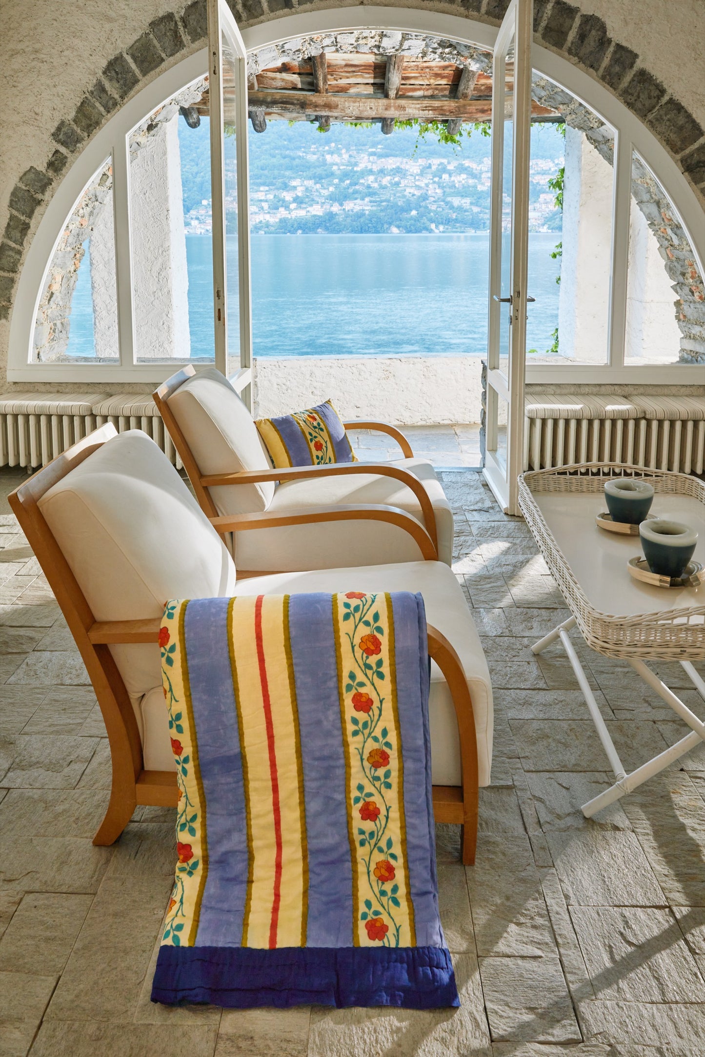 Lisa Corti Varanasi Stripes Pervinch Pillow