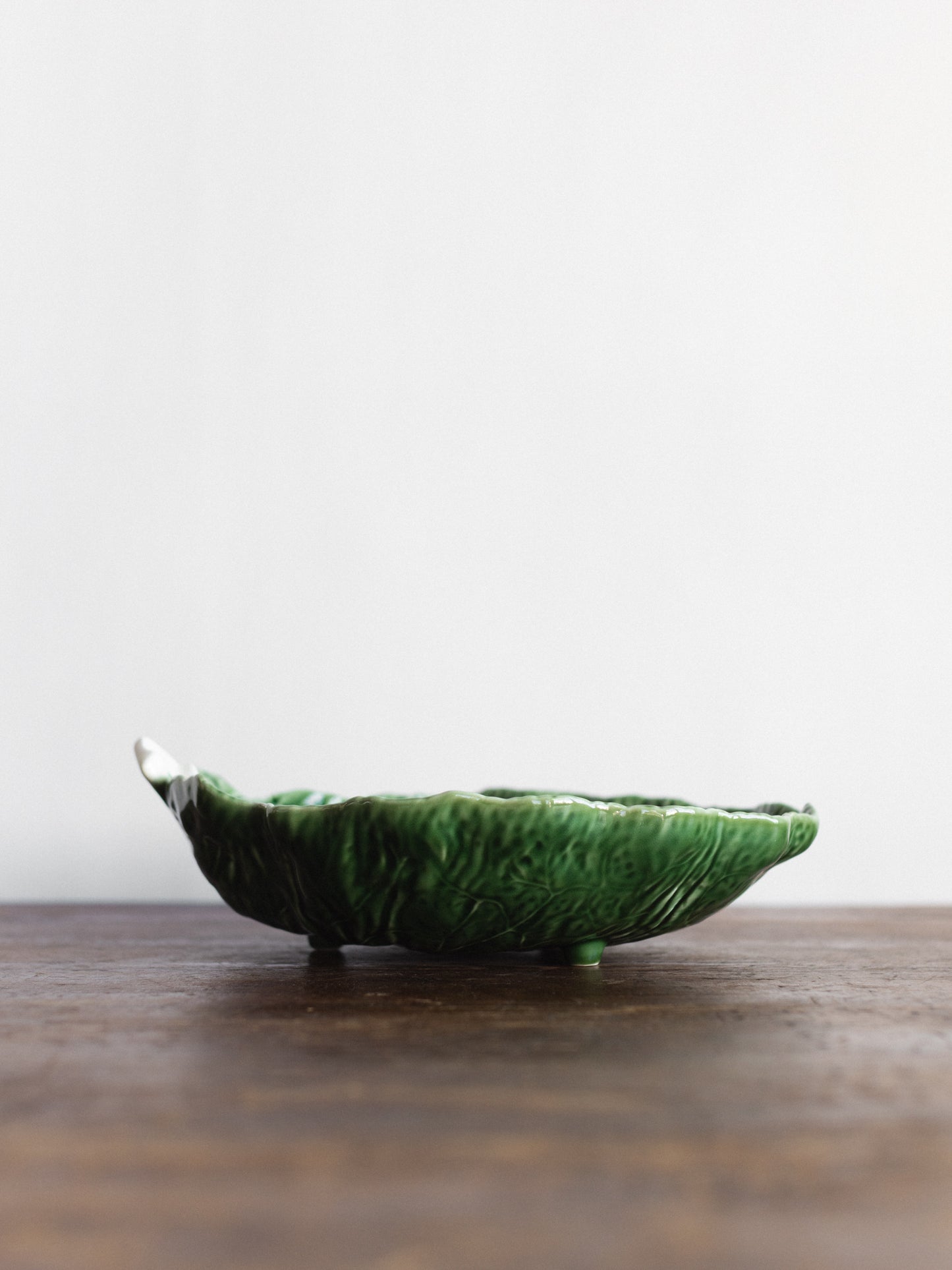 Bordallo Pinheiro Cabbage Chip And Dip 13" Green