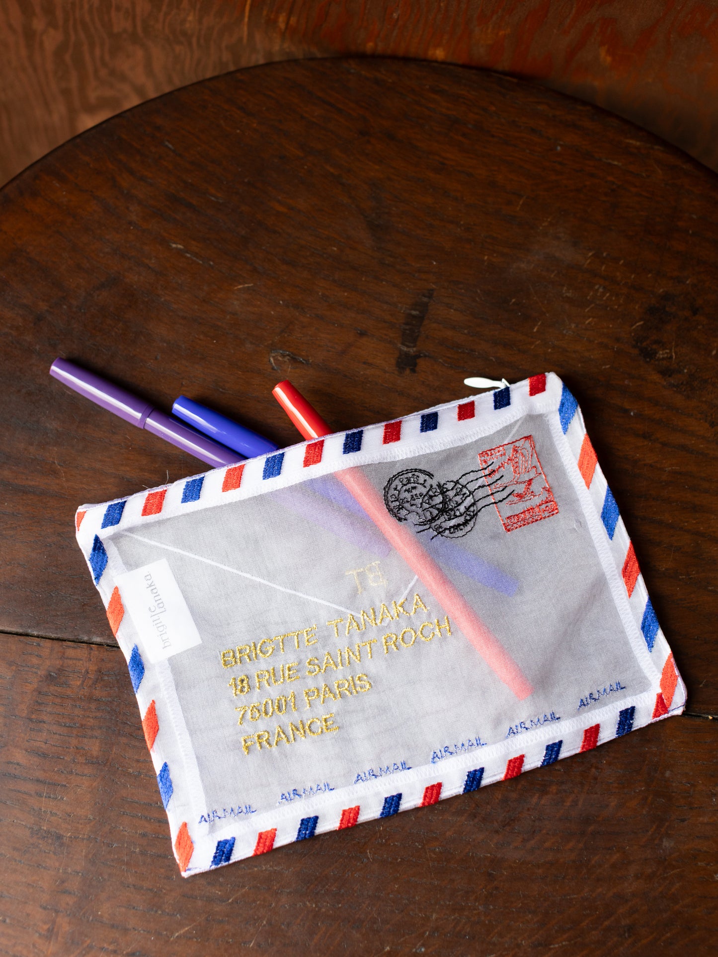 Envelope Embroidered Organza Pouch