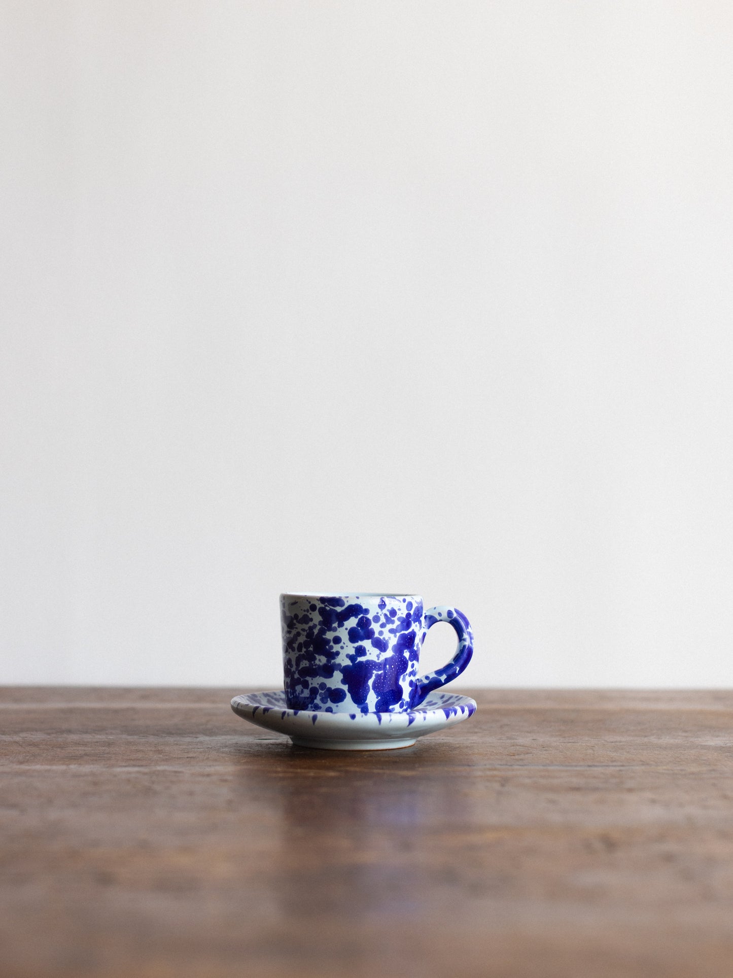 Ceramic Splatter Coffee Cup with Saucer