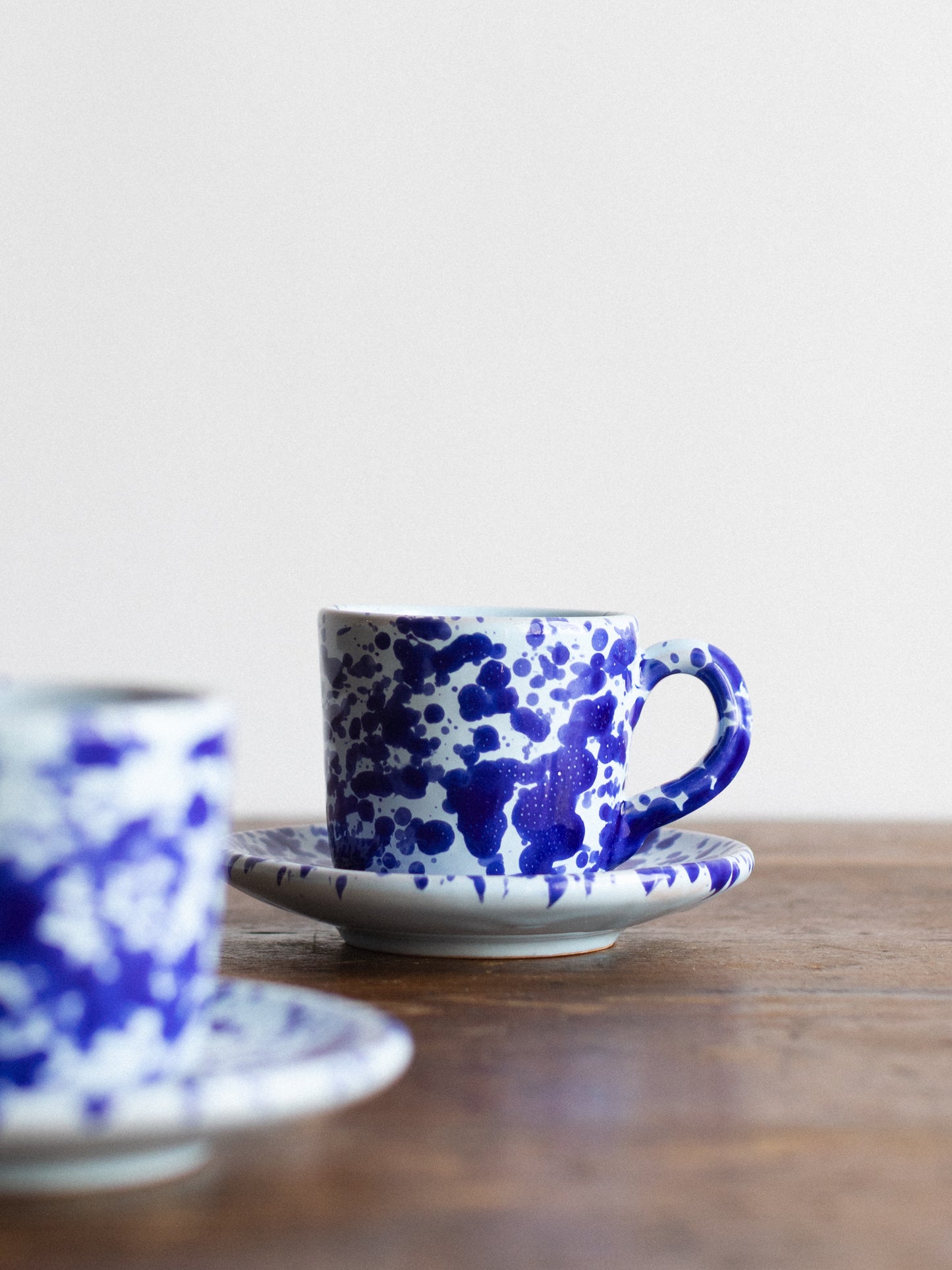 Ceramic Splatter Coffee Cup with Saucer