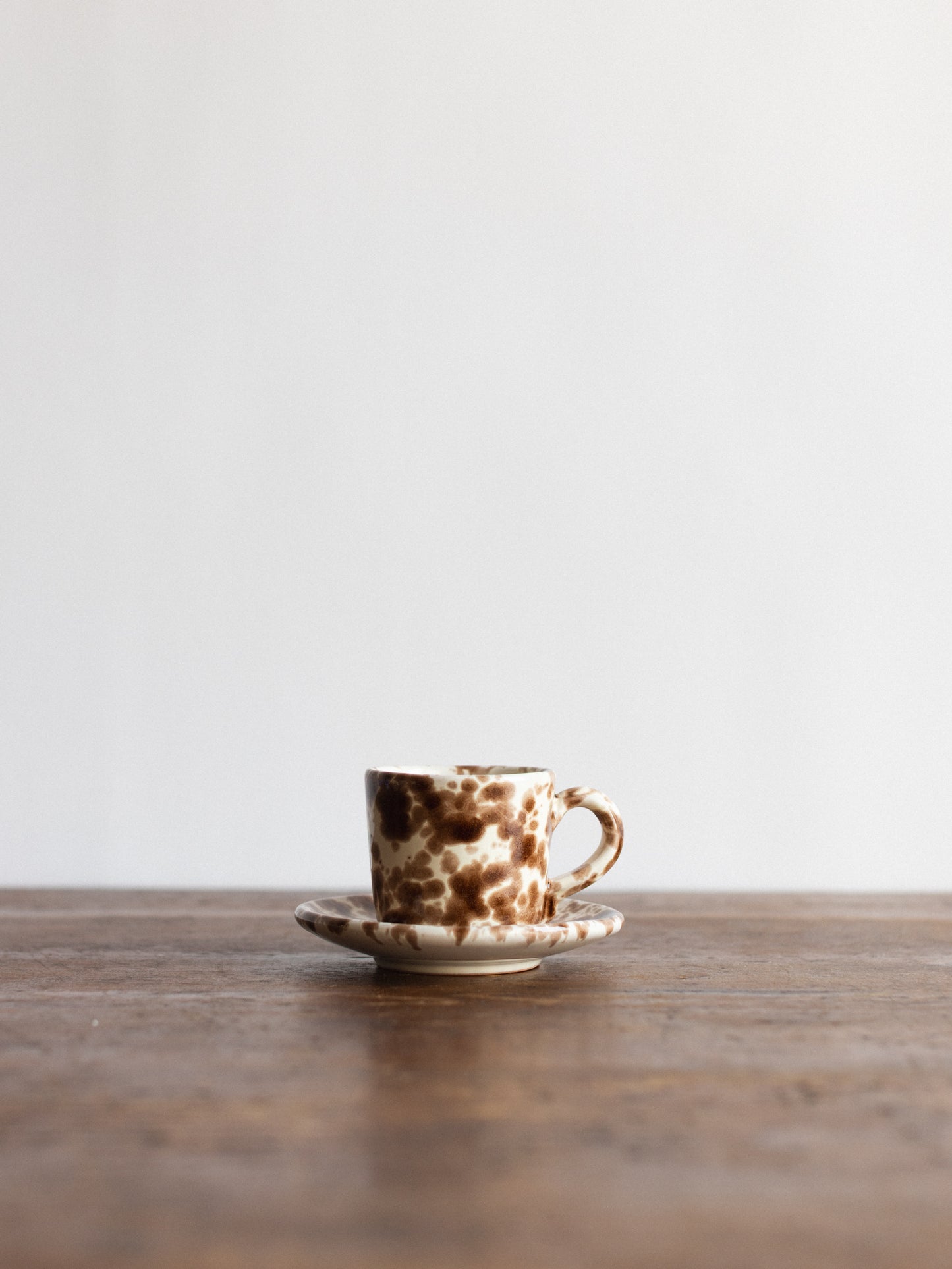 Ceramic Splatter Coffee Cup with Saucer