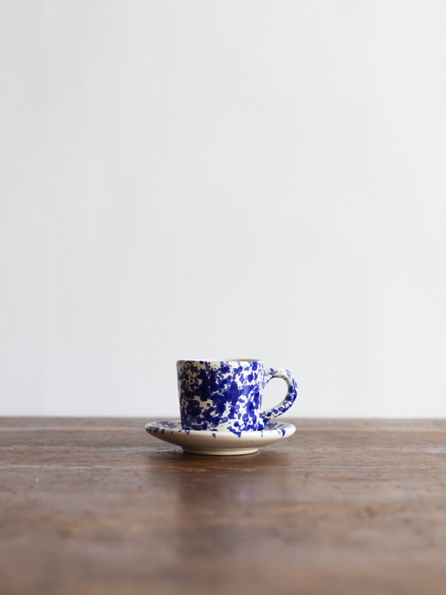 Ceramic Splatter Coffee Cup with Saucer