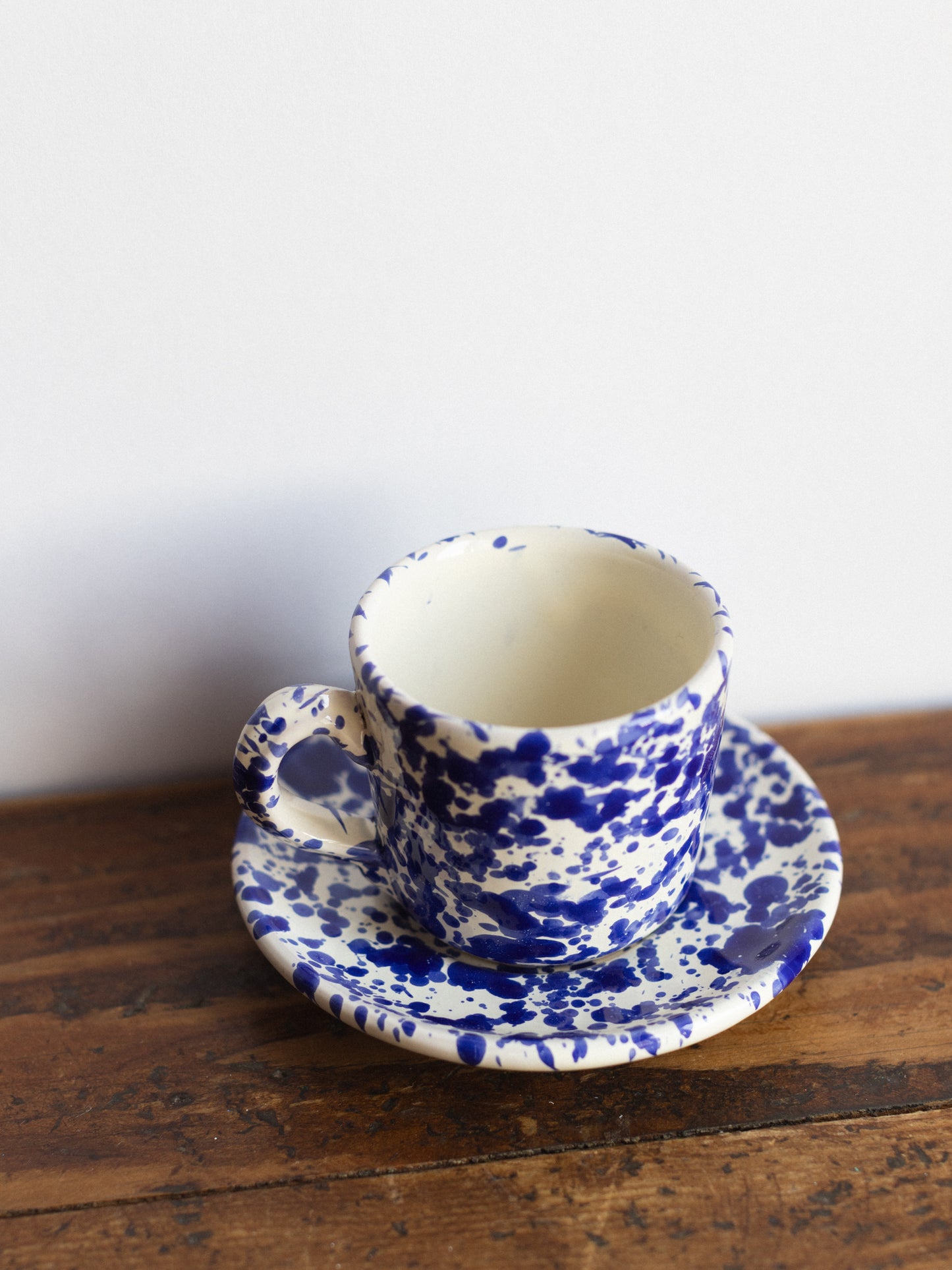 Ceramic Splatter Coffee Cup with Saucer