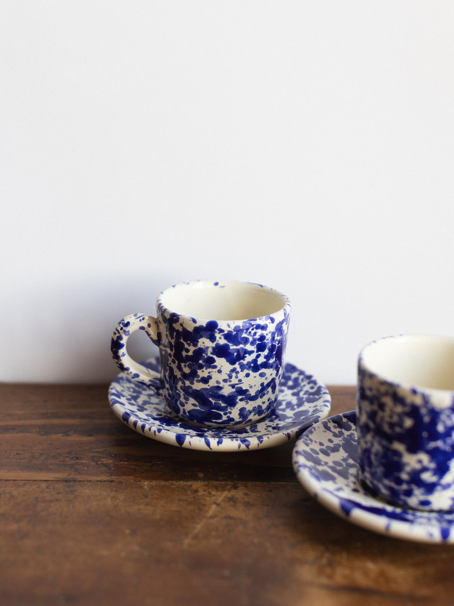 Ceramic Splatter Coffee Cup with Saucer