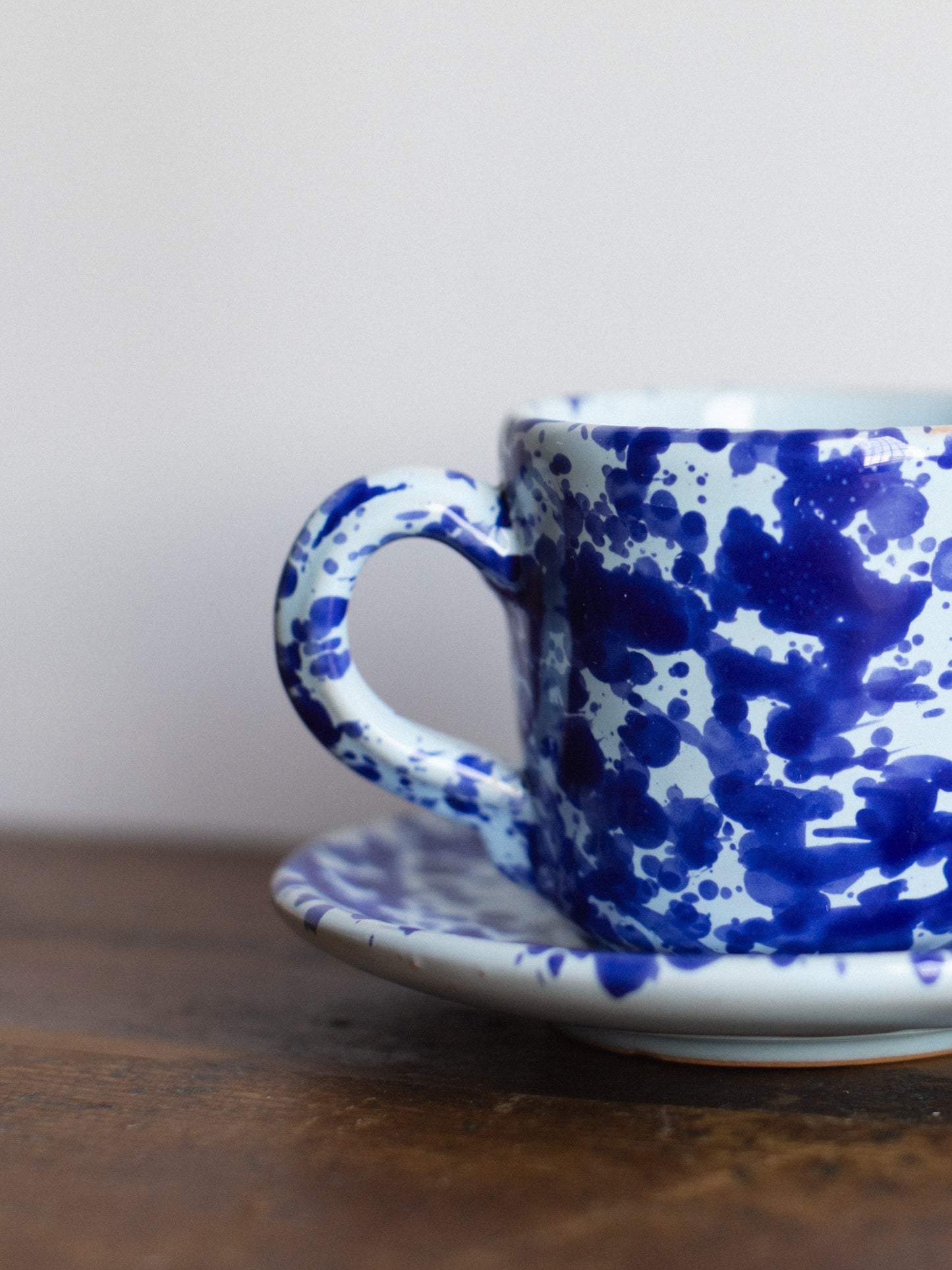 Ceramic Splatter Coffee Cup with Saucer