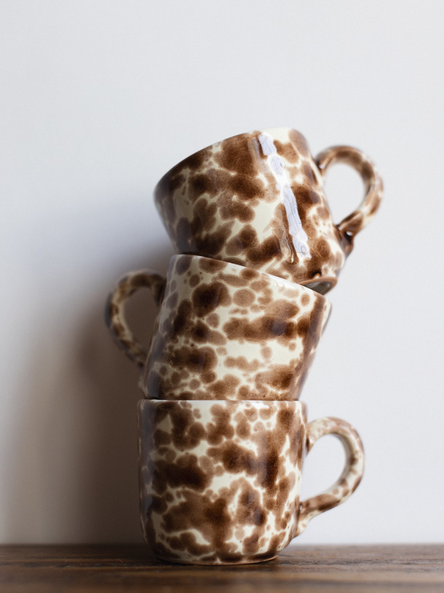 Ceramic Splatter Coffee Cup with Saucer