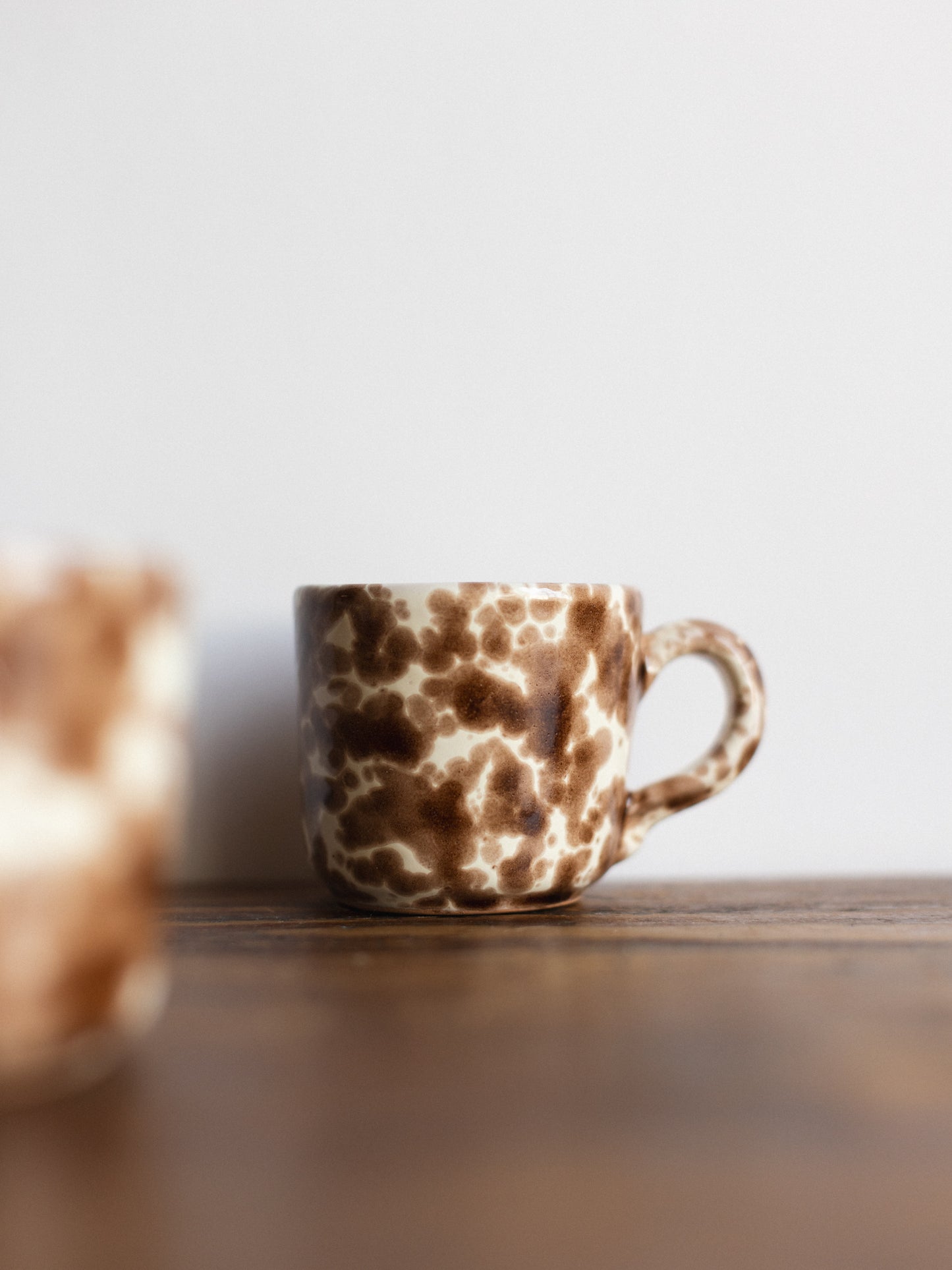 Ceramic Splatter Coffee Cup with Saucer