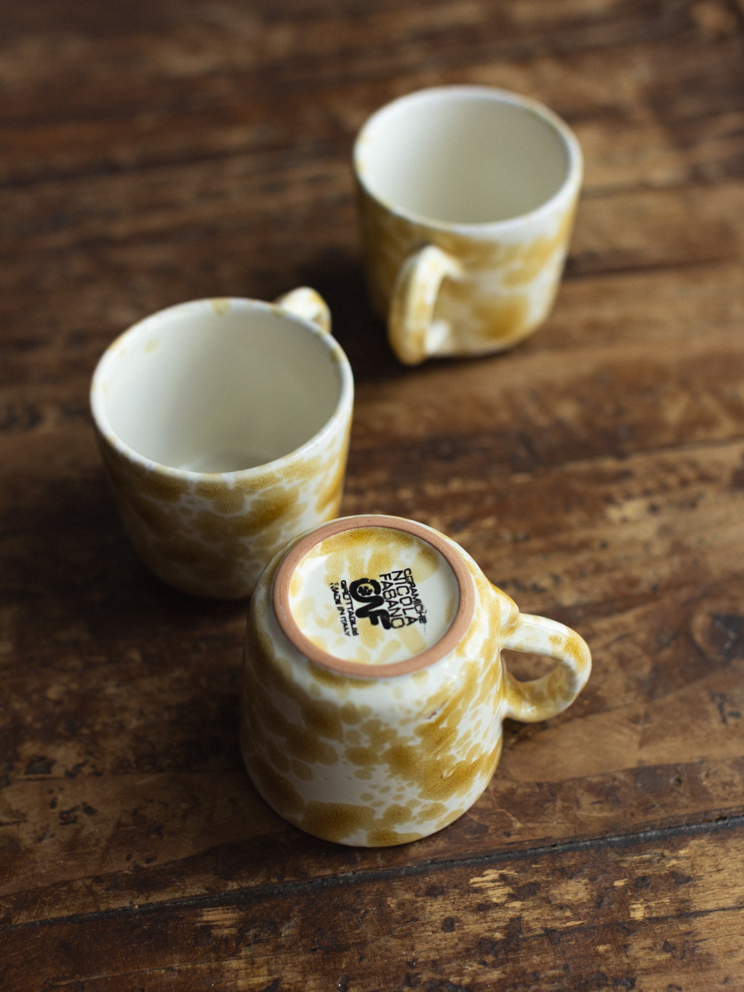 Ceramic Splatter Coffee Cup with Saucer