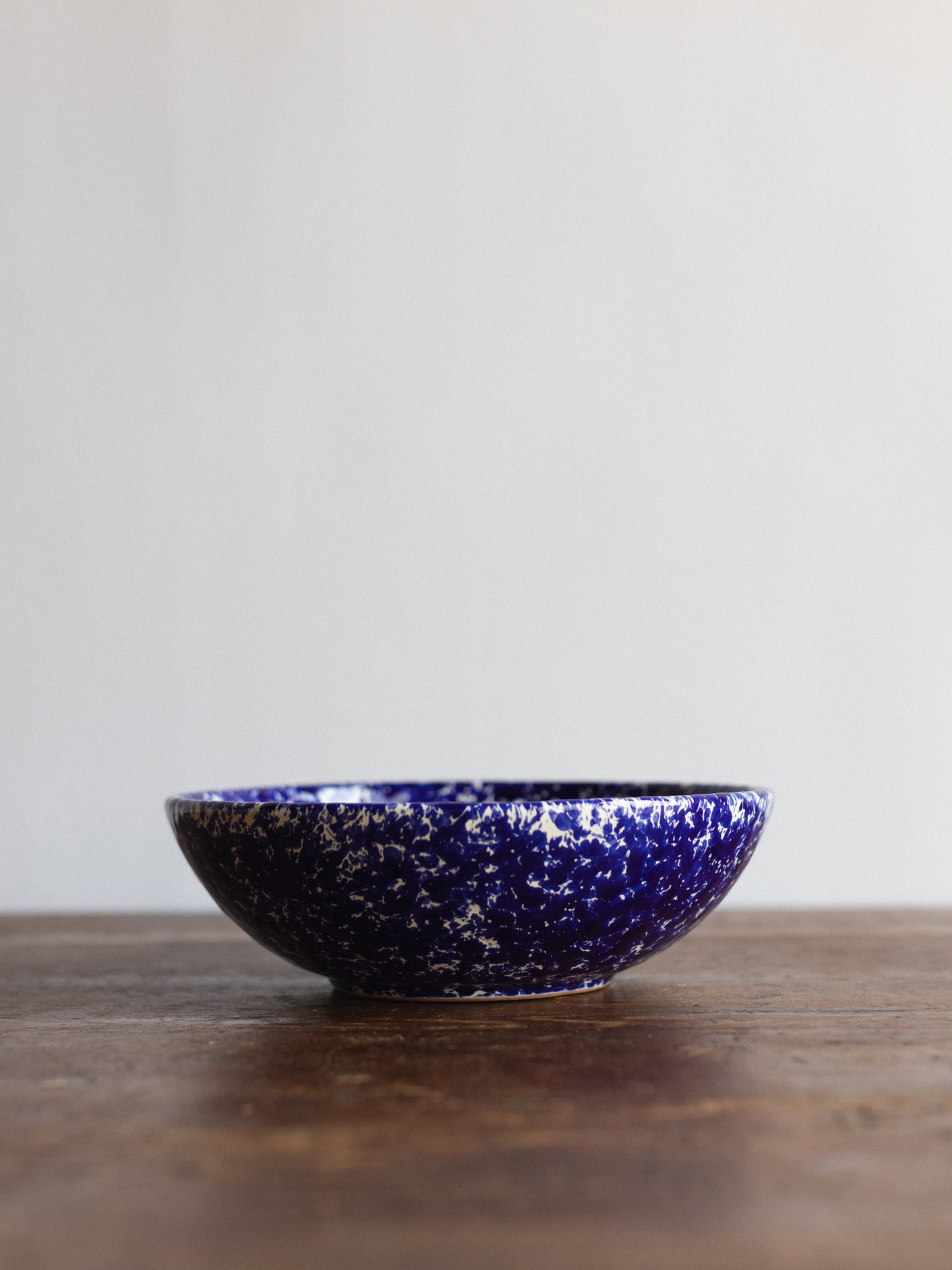 Ceramic Splatter Low Salad Bowl