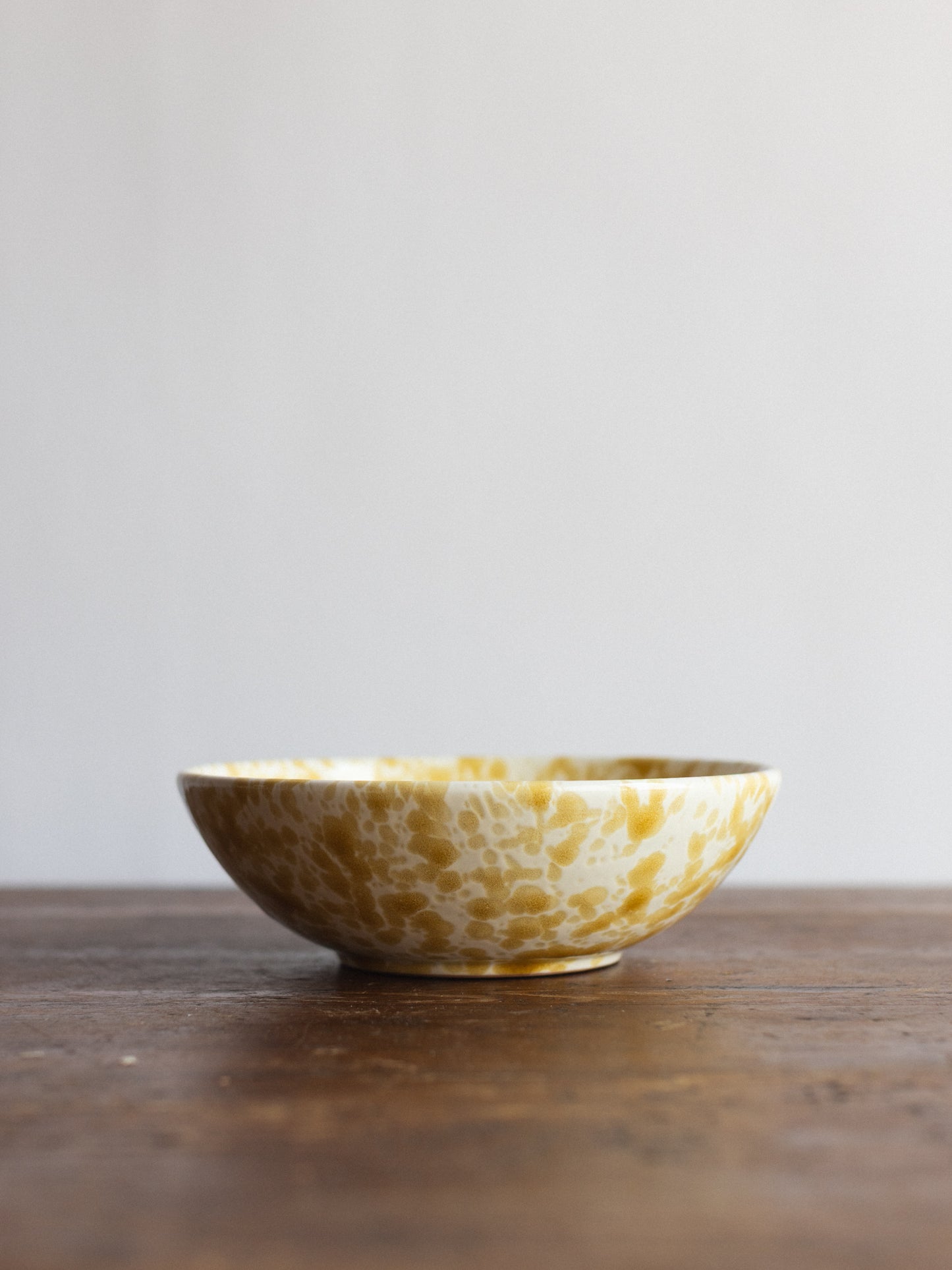 Ceramic Splatter Low Salad Bowl