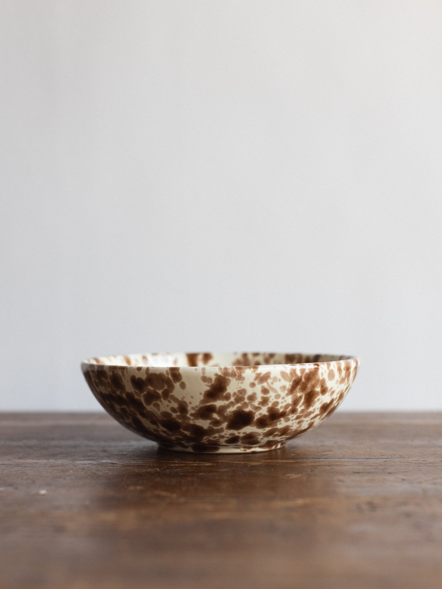 Ceramic Splatter Low Salad Bowl
