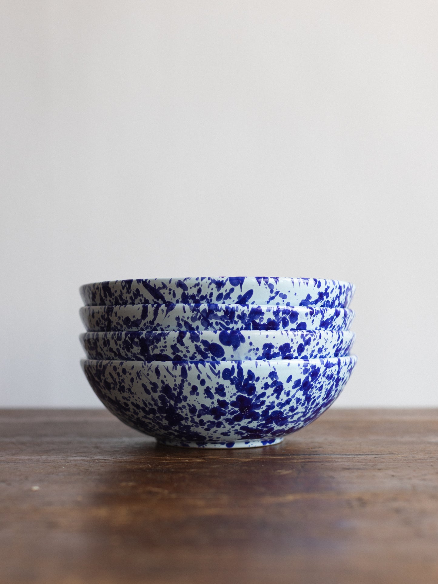 Ceramic Splatter Low Salad Bowl