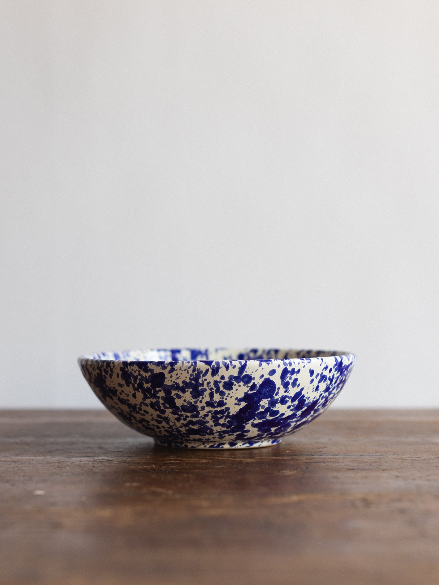 Ceramic Splatter Low Salad Bowl