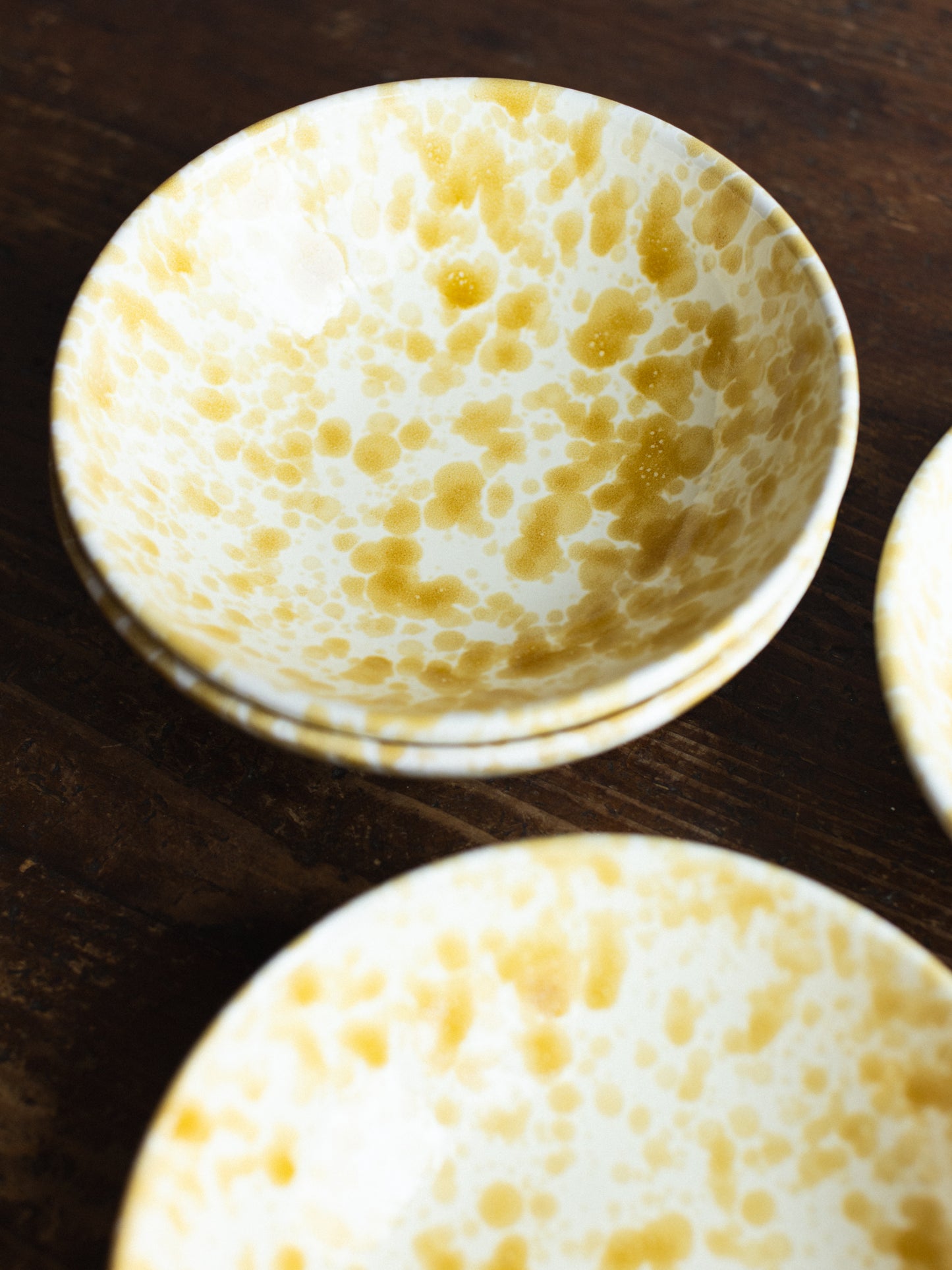 Ceramic Splatter Low Salad Bowl