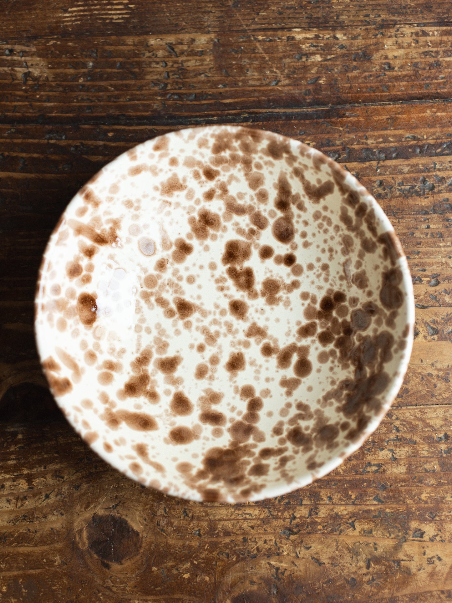 Ceramic Splatter Low Salad Bowl
