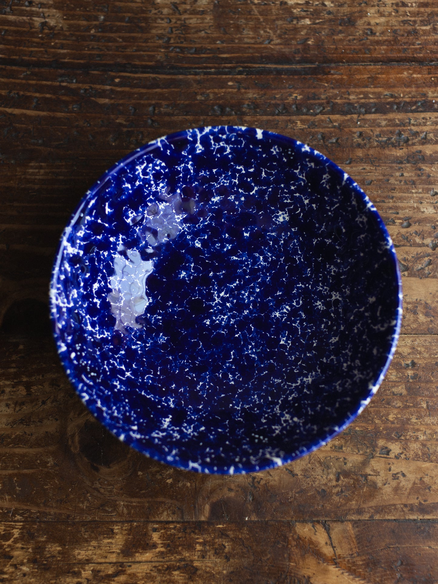 Ceramic Splatter Low Salad Bowl