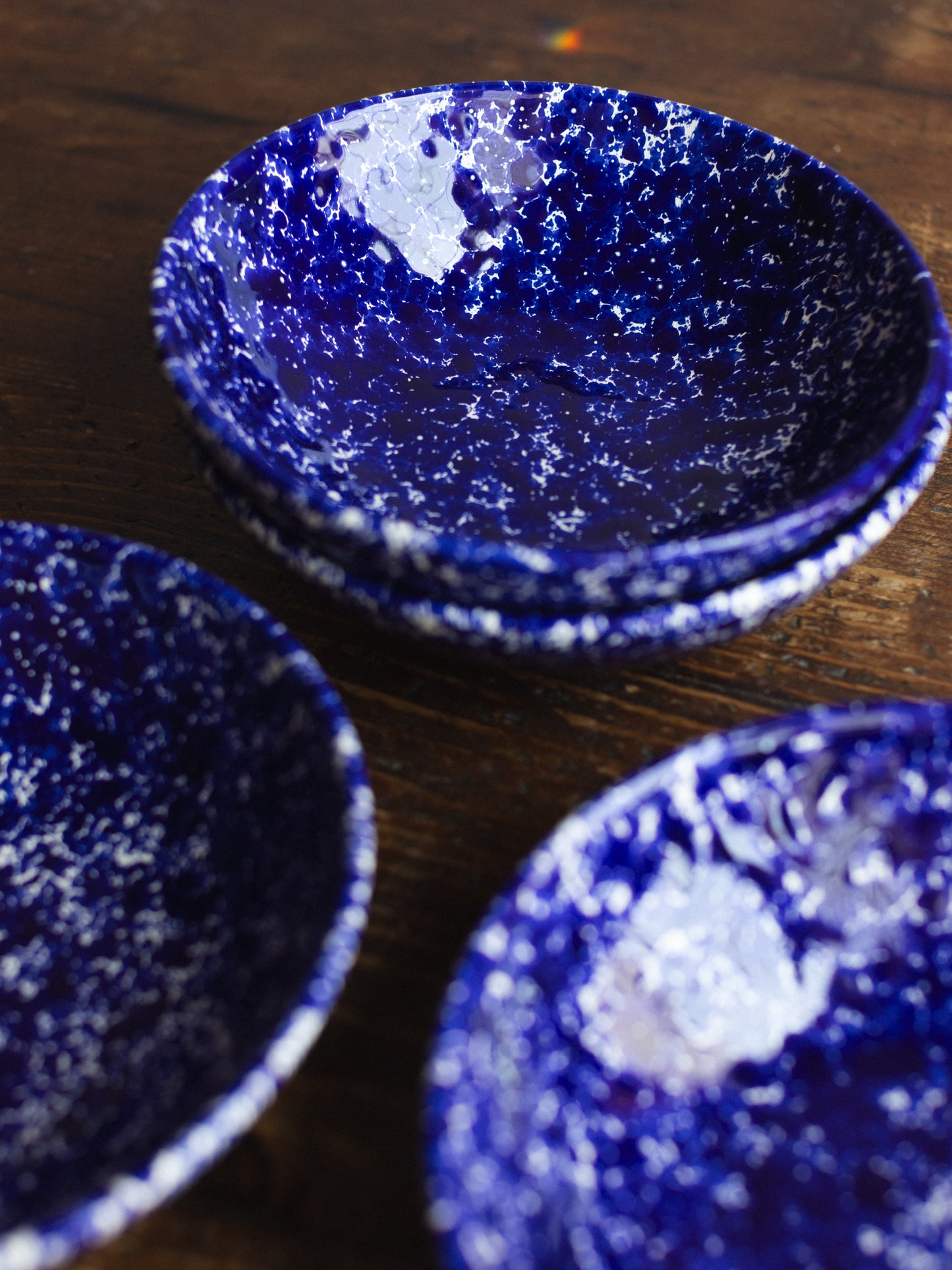 Ceramic Splatter Low Salad Bowl