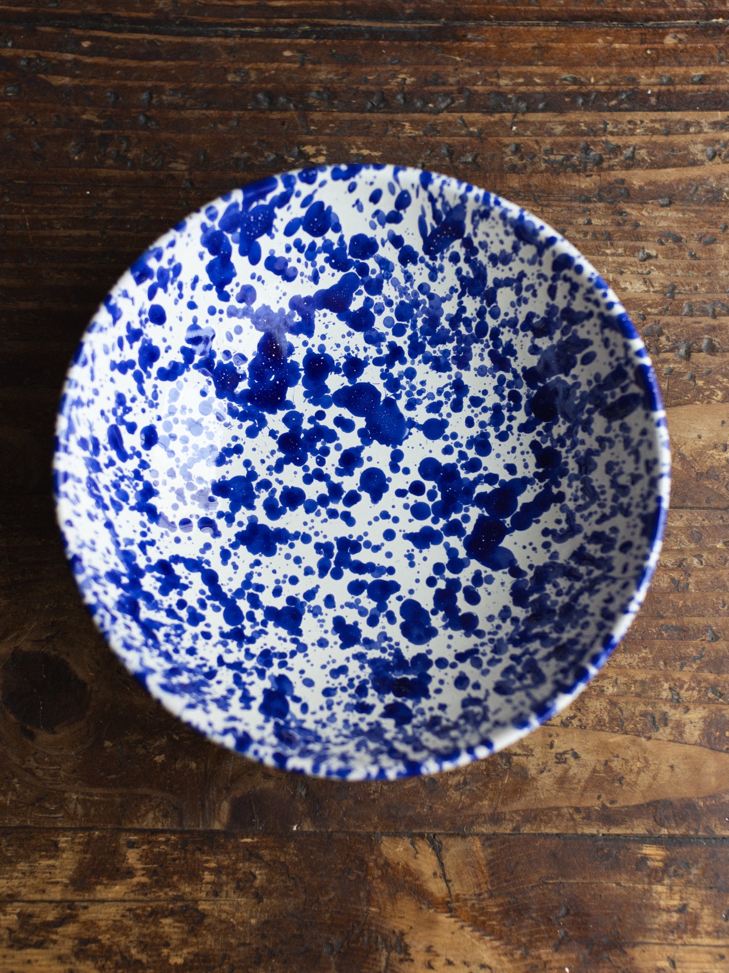 Ceramic Splatter Low Salad Bowl