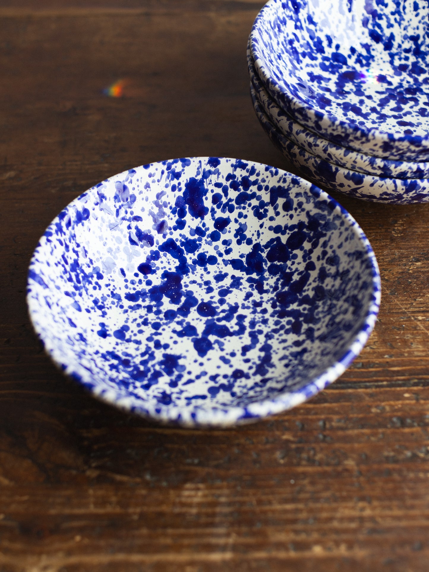 Ceramic Splatter Low Salad Bowl