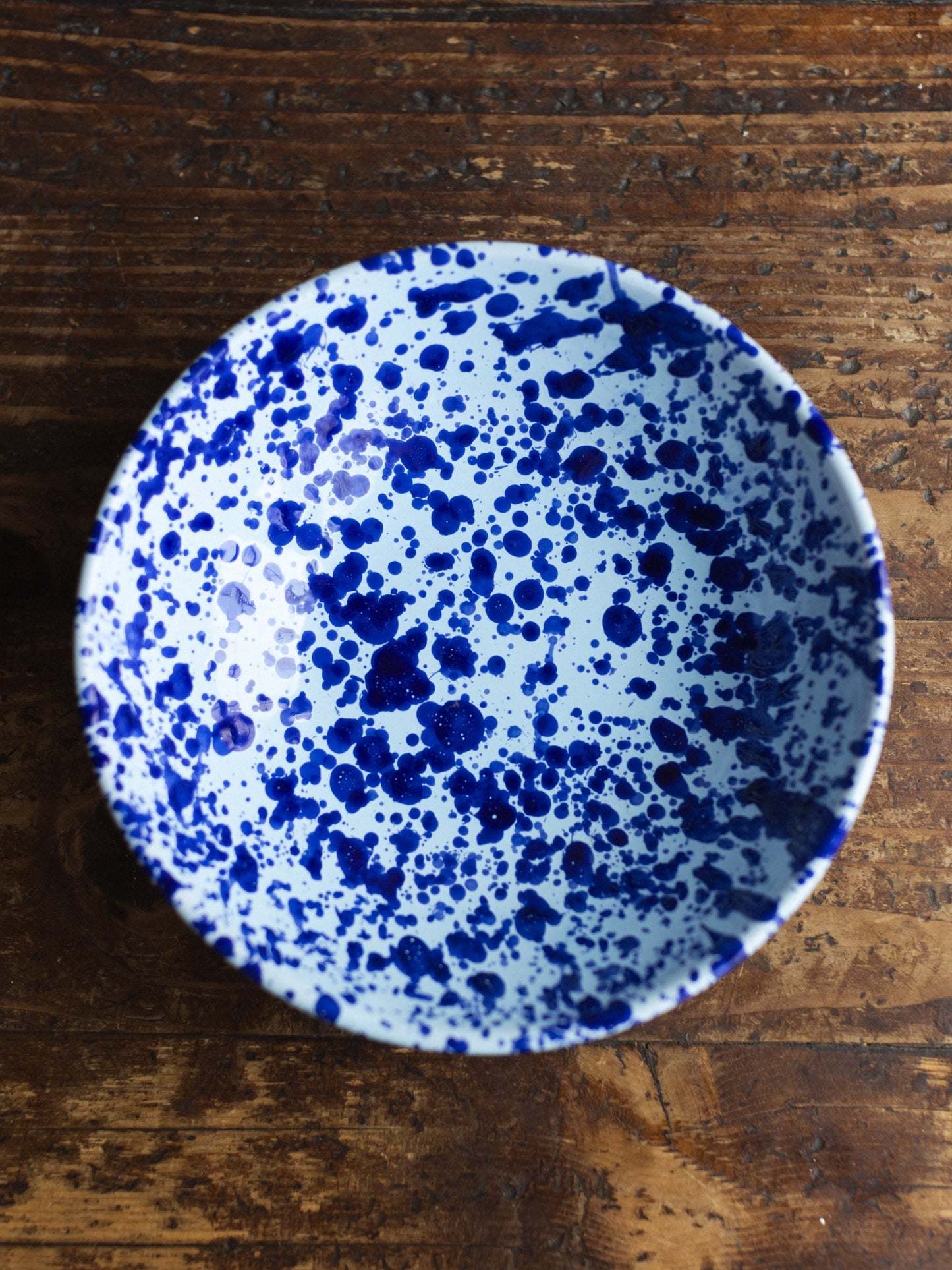 Ceramic Splatter Low Salad Bowl