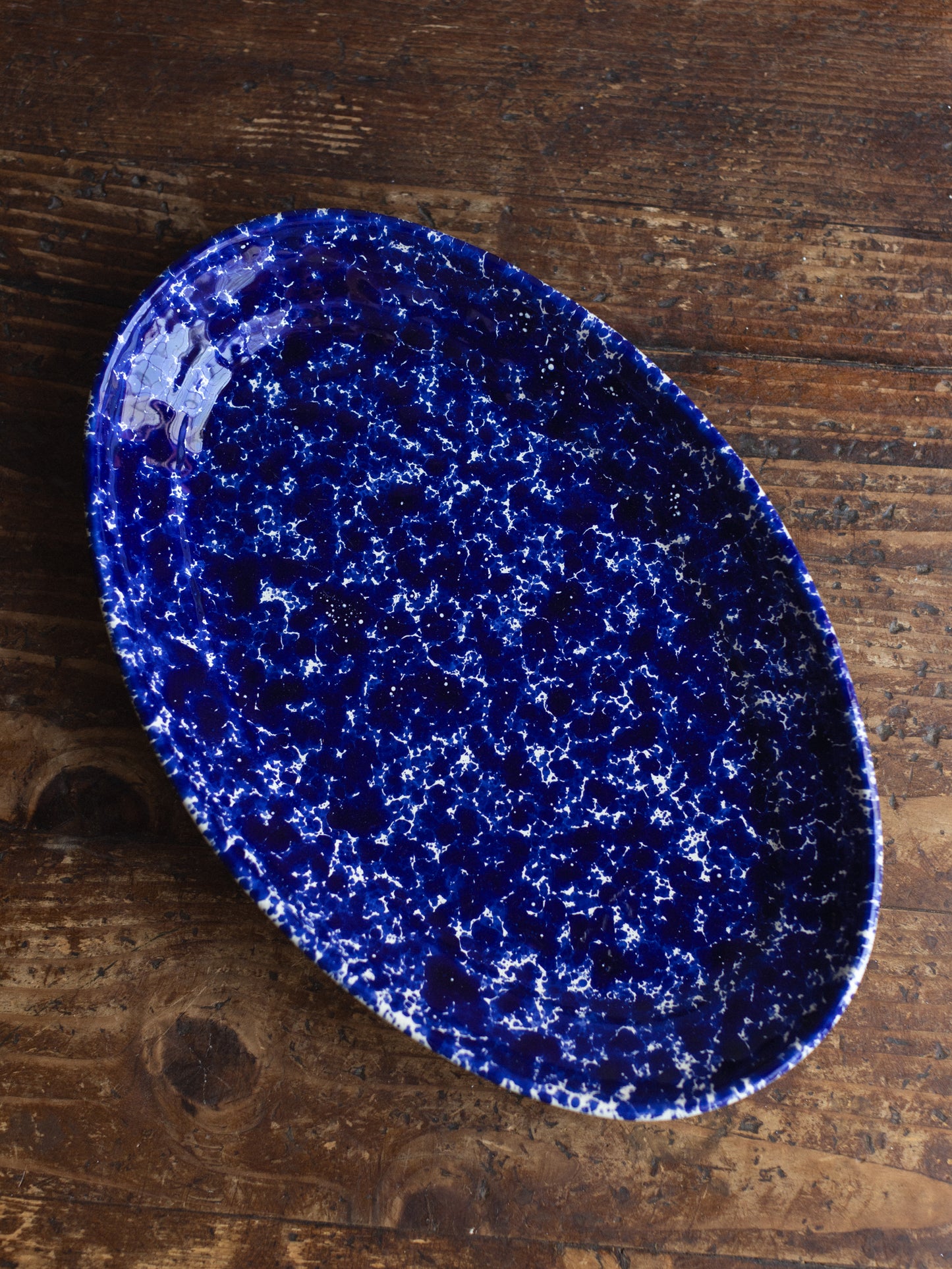 Ceramic Splatter Medium Oval Plate