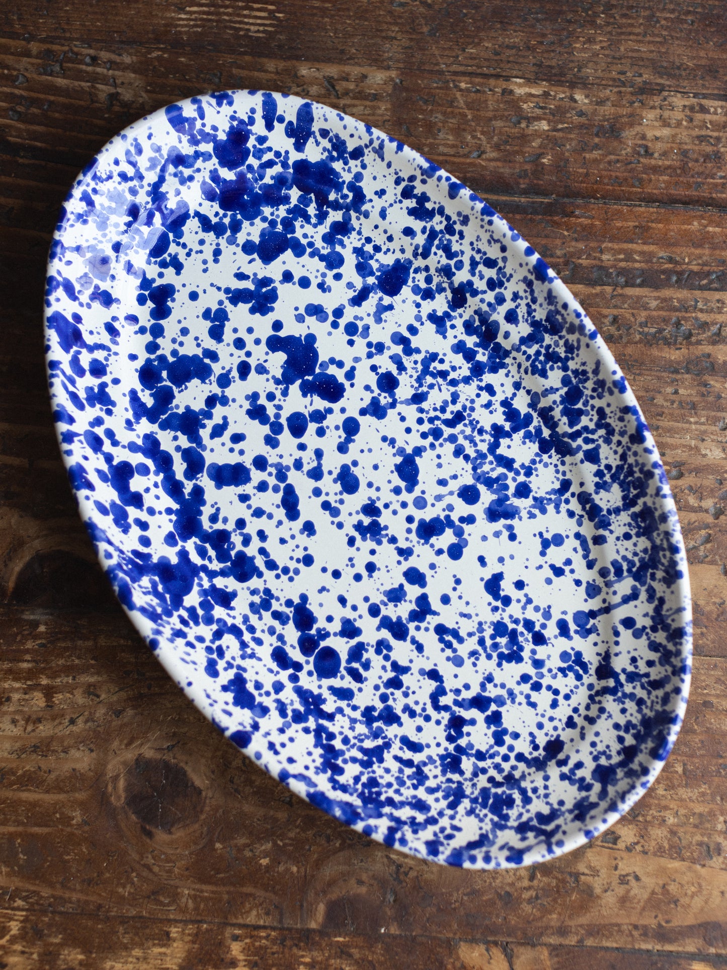 Ceramic Splatter Medium Oval Plate