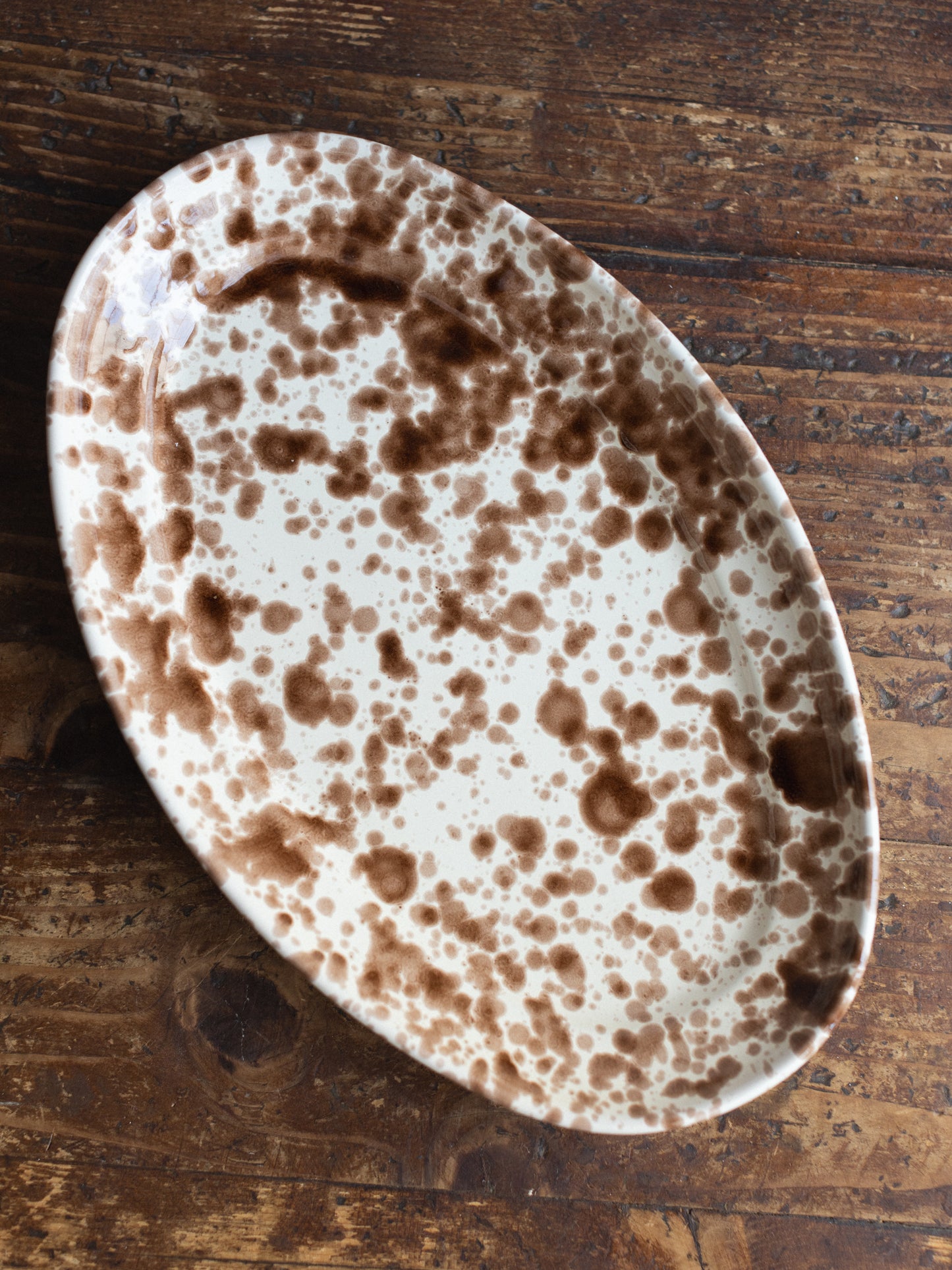 Ceramic Splatter Medium Oval Plate