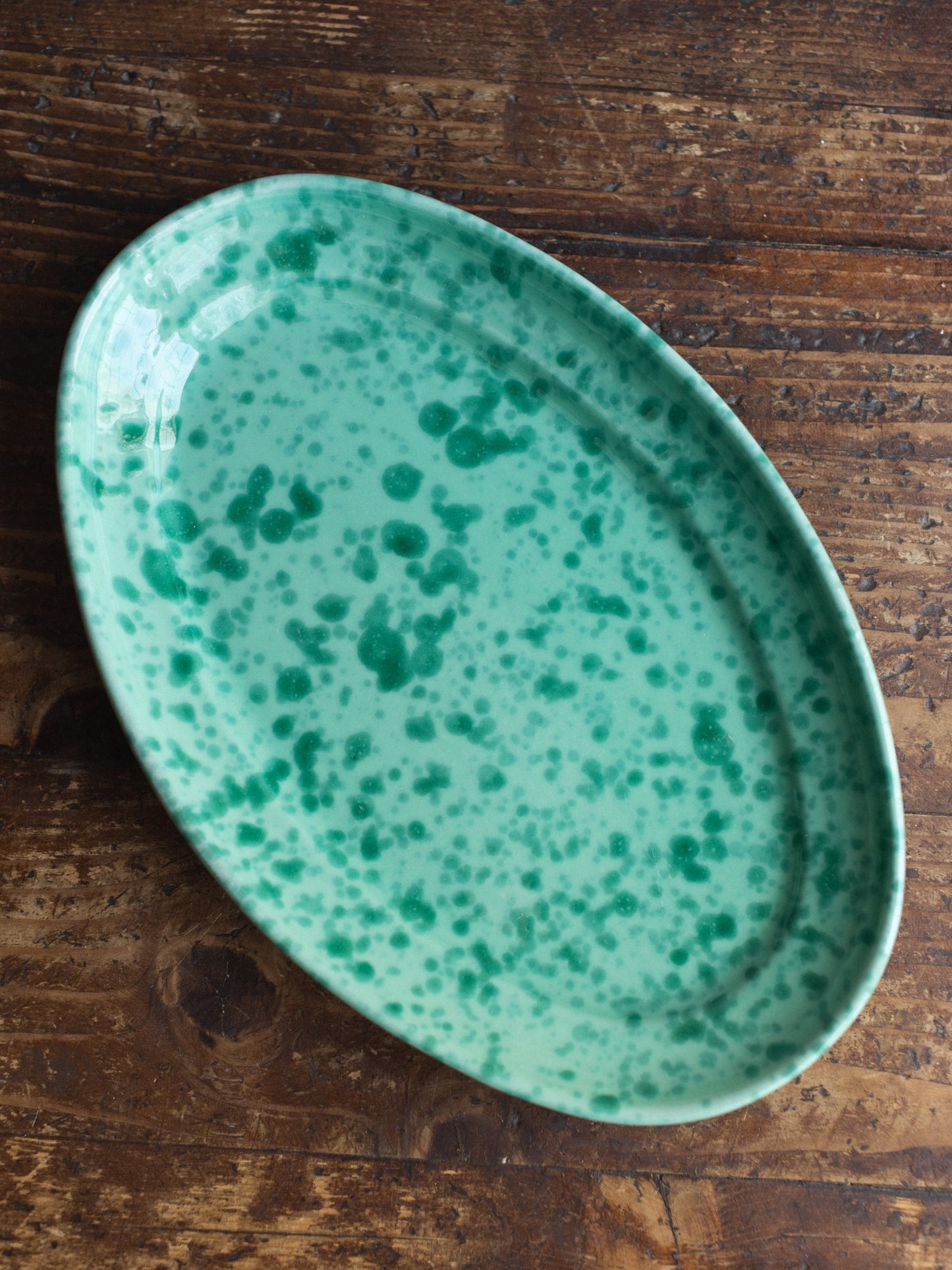Ceramic Splatter Medium Oval Plate