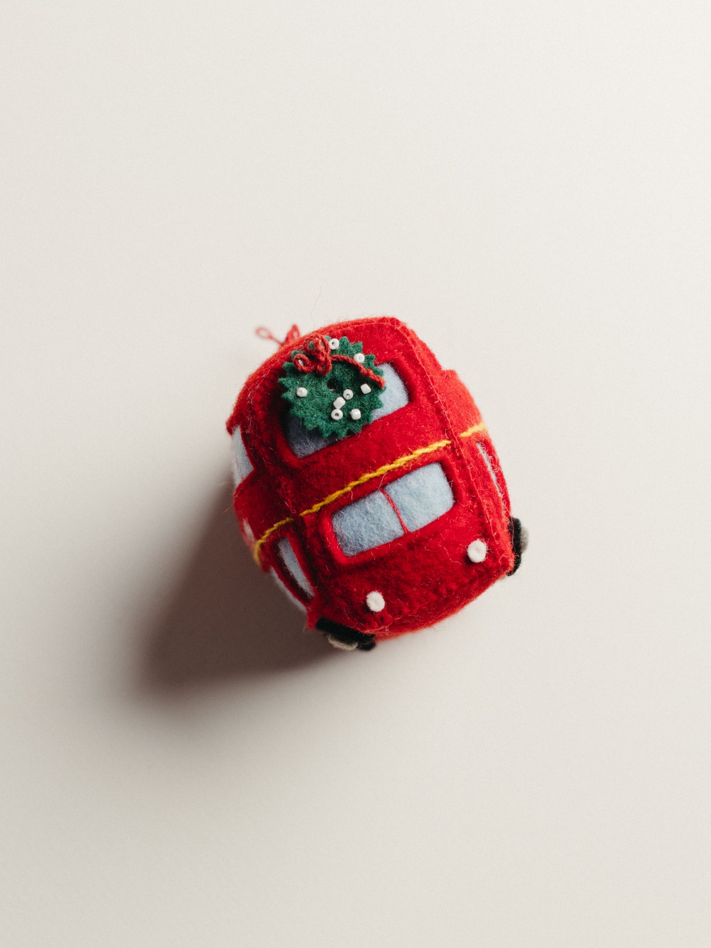 Double Decker London Bus Felted Ornament