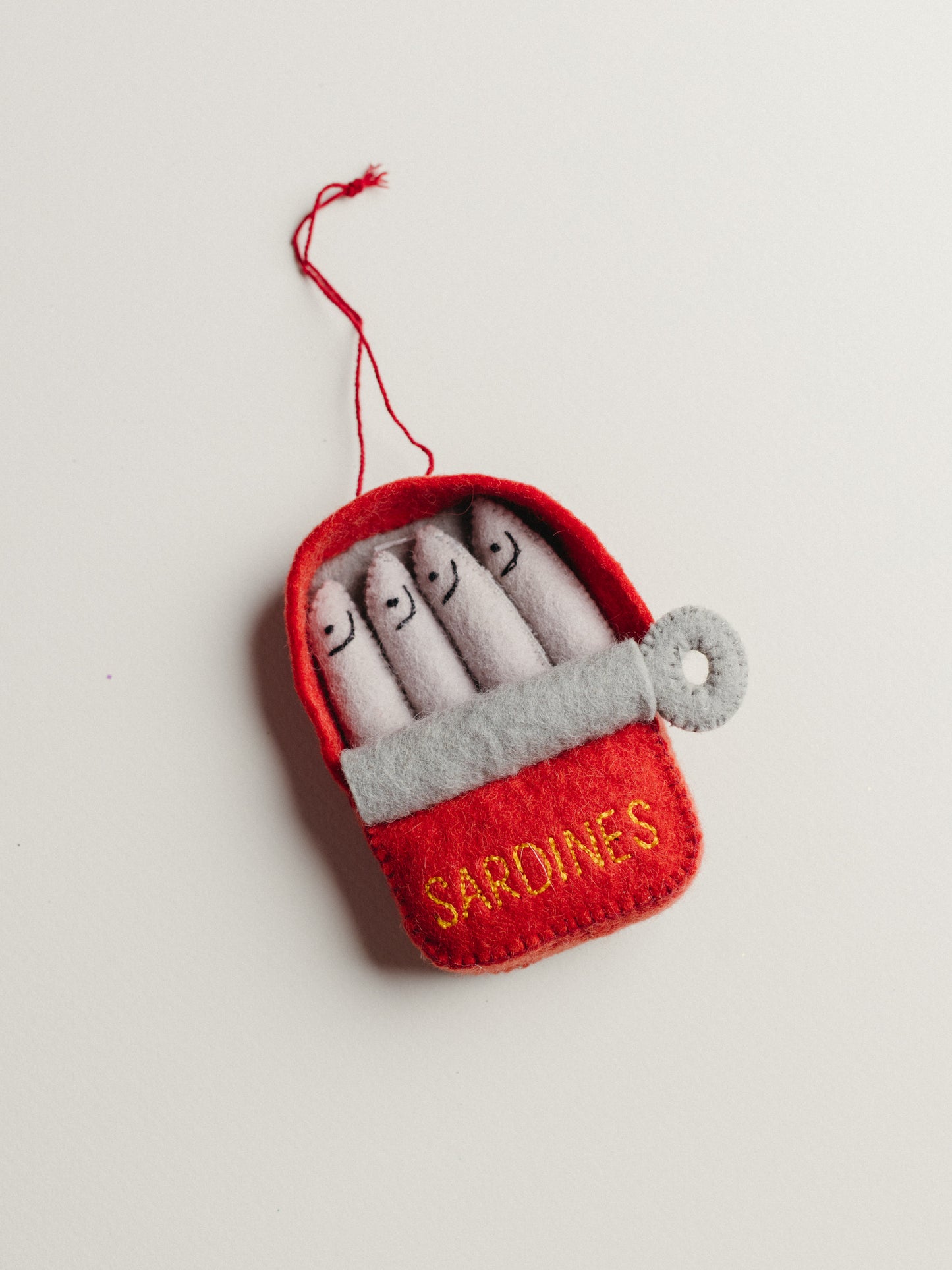 Tin of Sardines Felted Ornament
