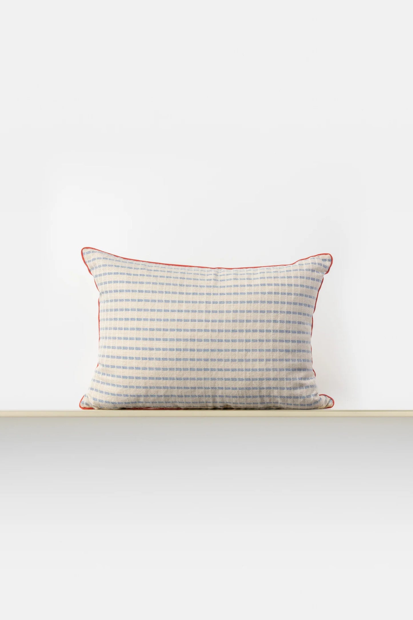 Chiarastella "F58" Rectangle Pillow in Beige/Royal Blue