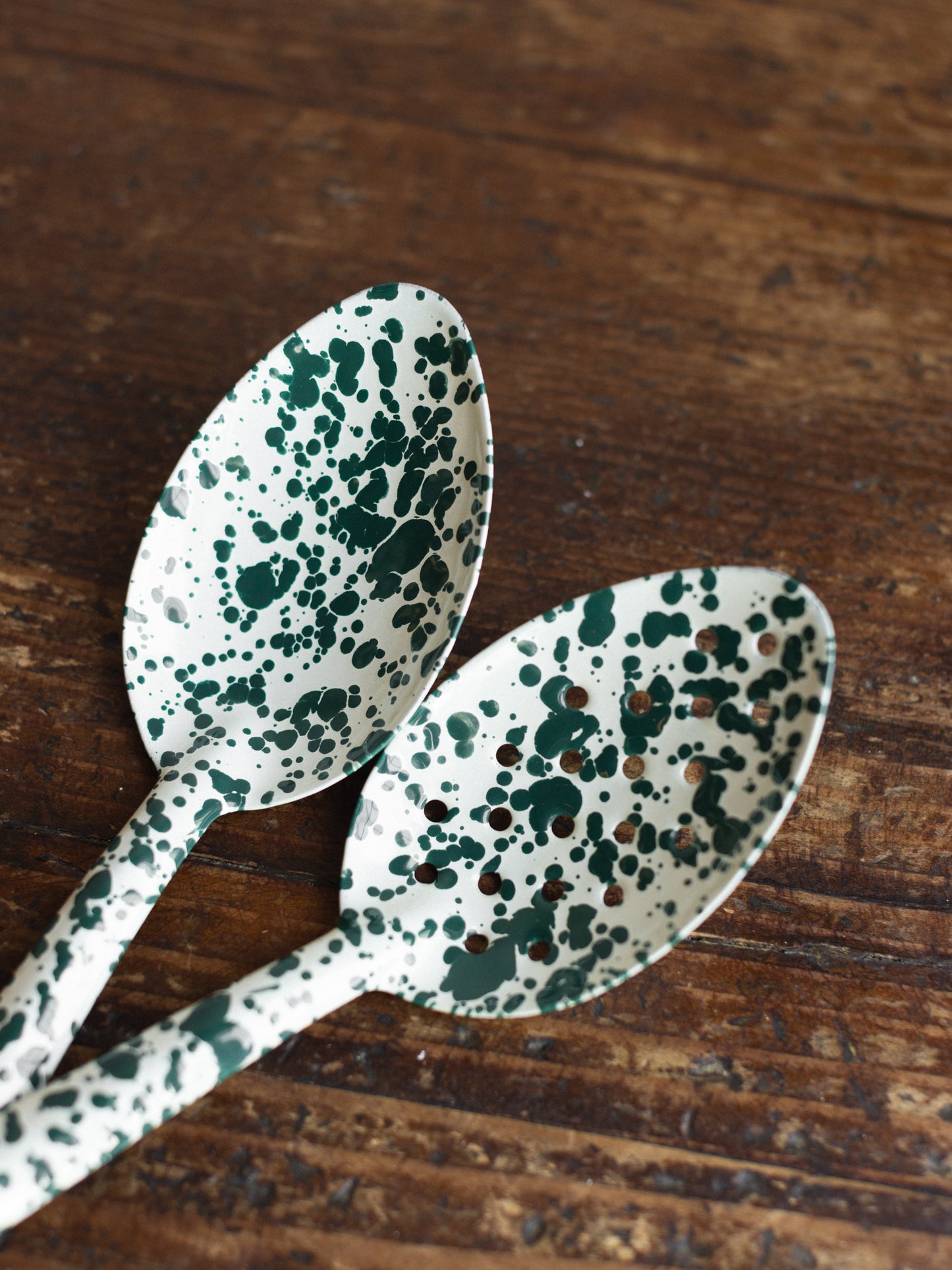 Enamel Splatter Large Serving Spoon