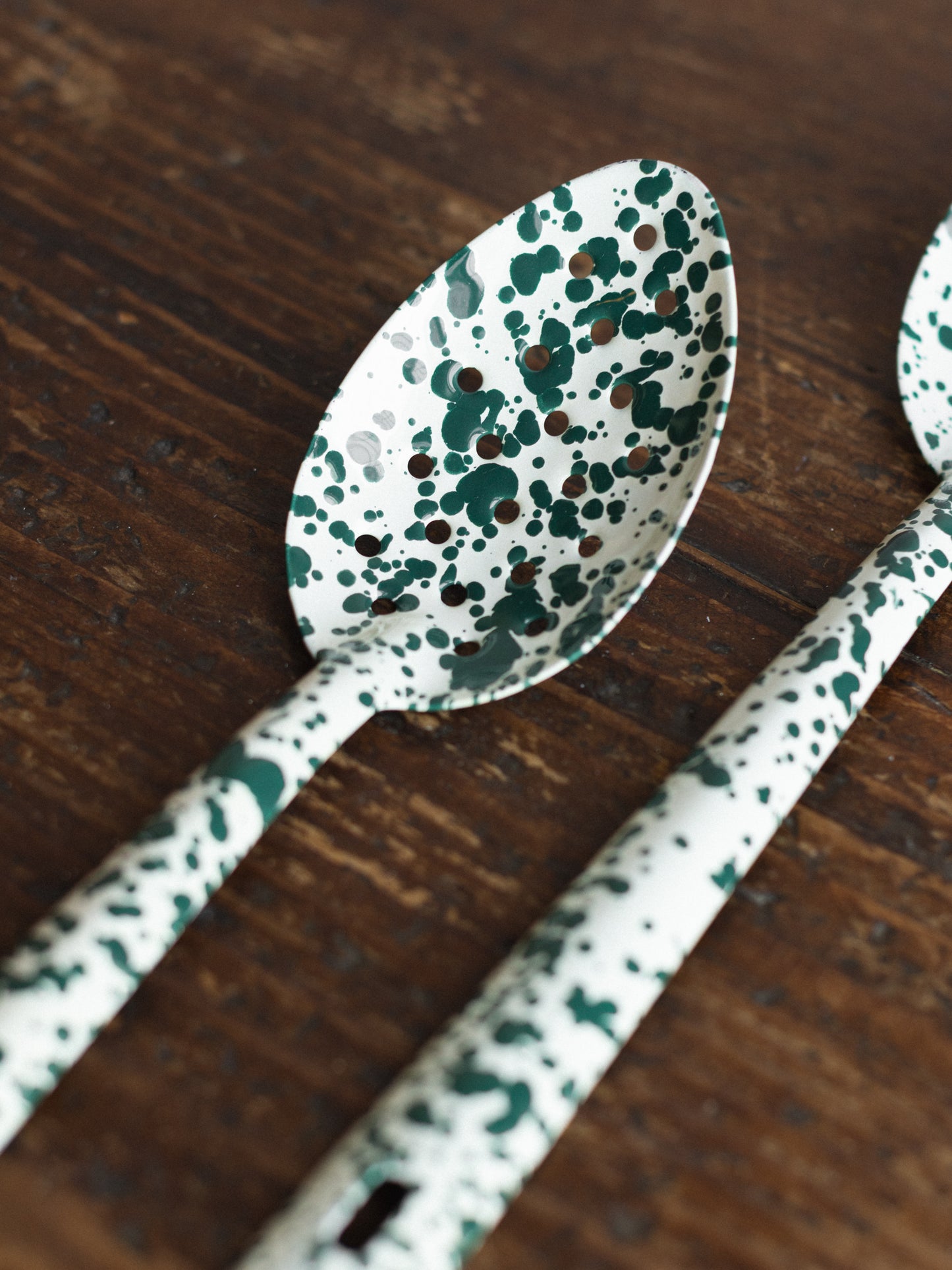 Enamel Splatter Large Serving Spoon