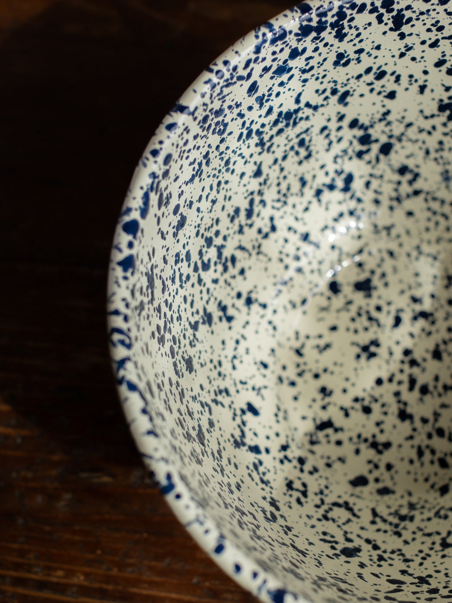 Enamel Splatter Large Salad Bowl