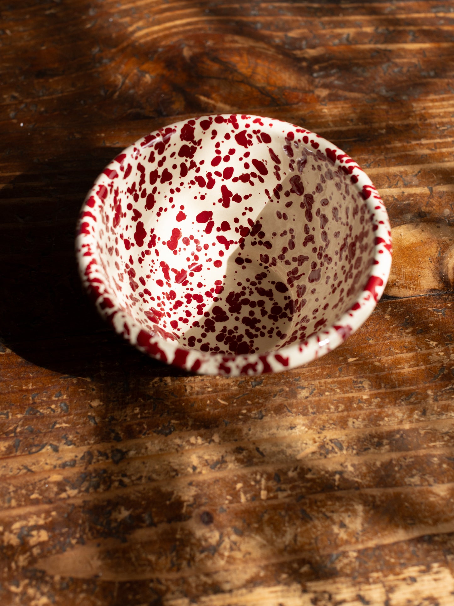 Enamel Splatter Small Footed Bowl