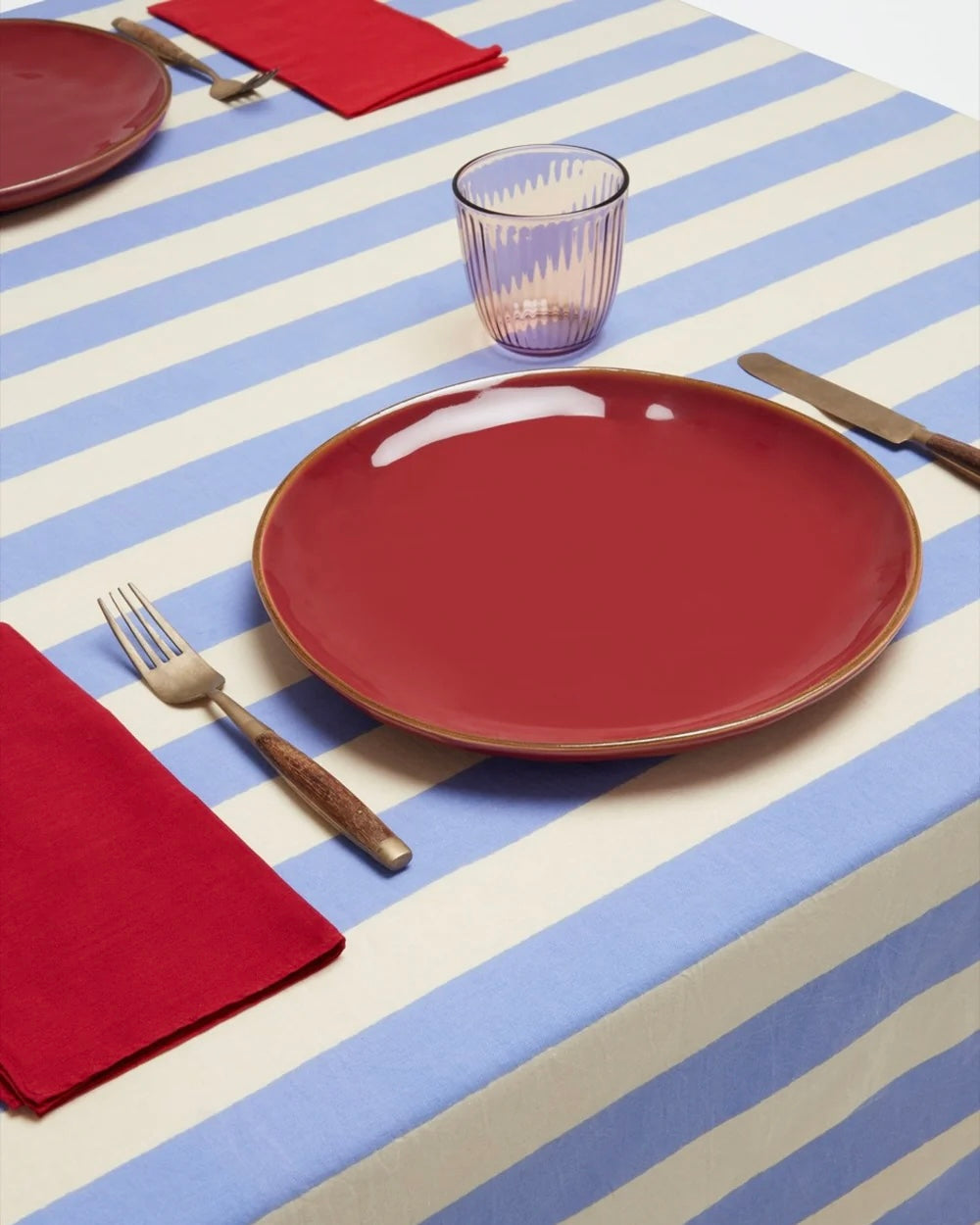 Lisa Corti x La Veste Nizam Stripes Light Blue Tablecloth
