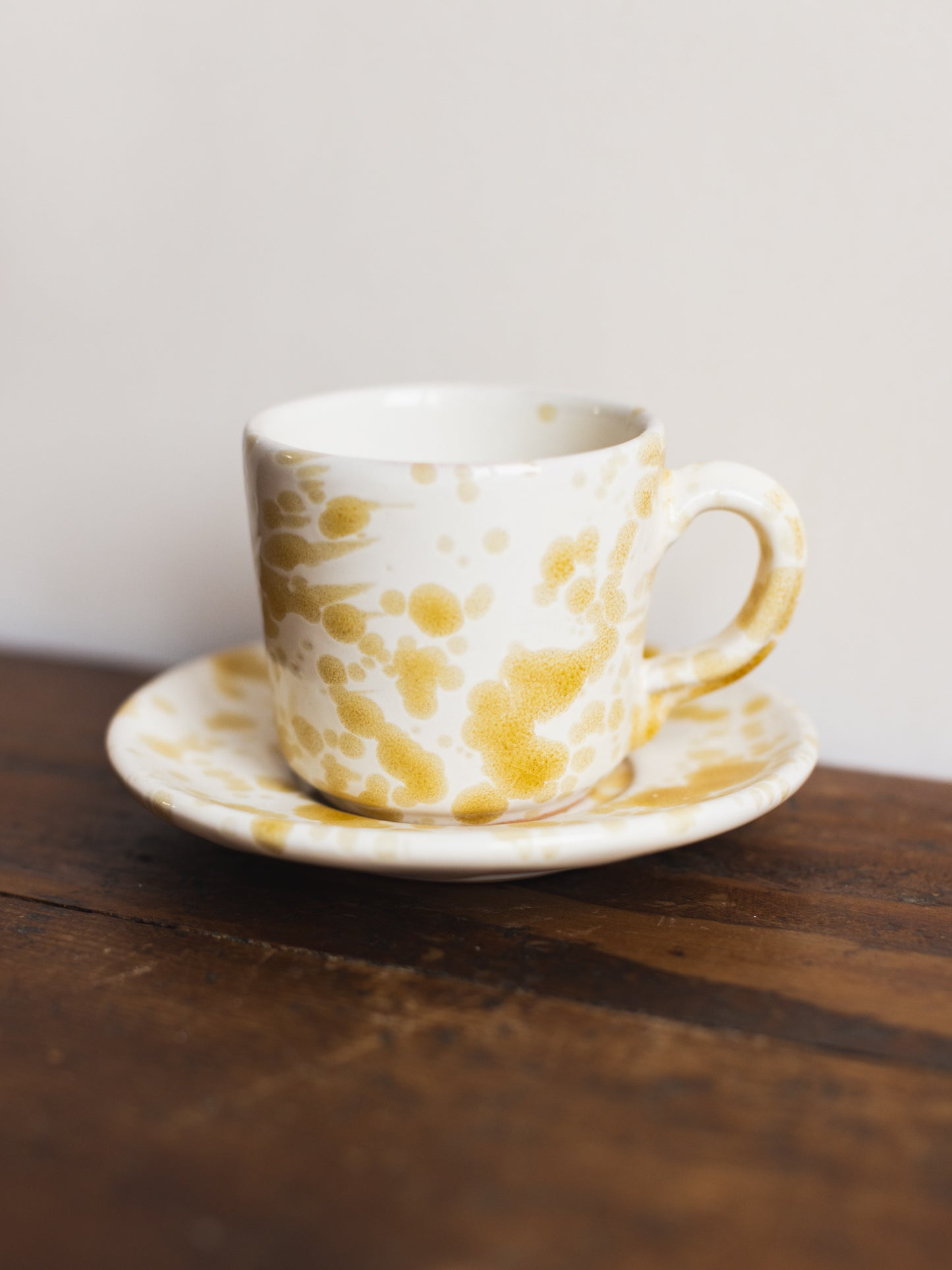 Ceramic Splatter Coffee Cup with Saucer