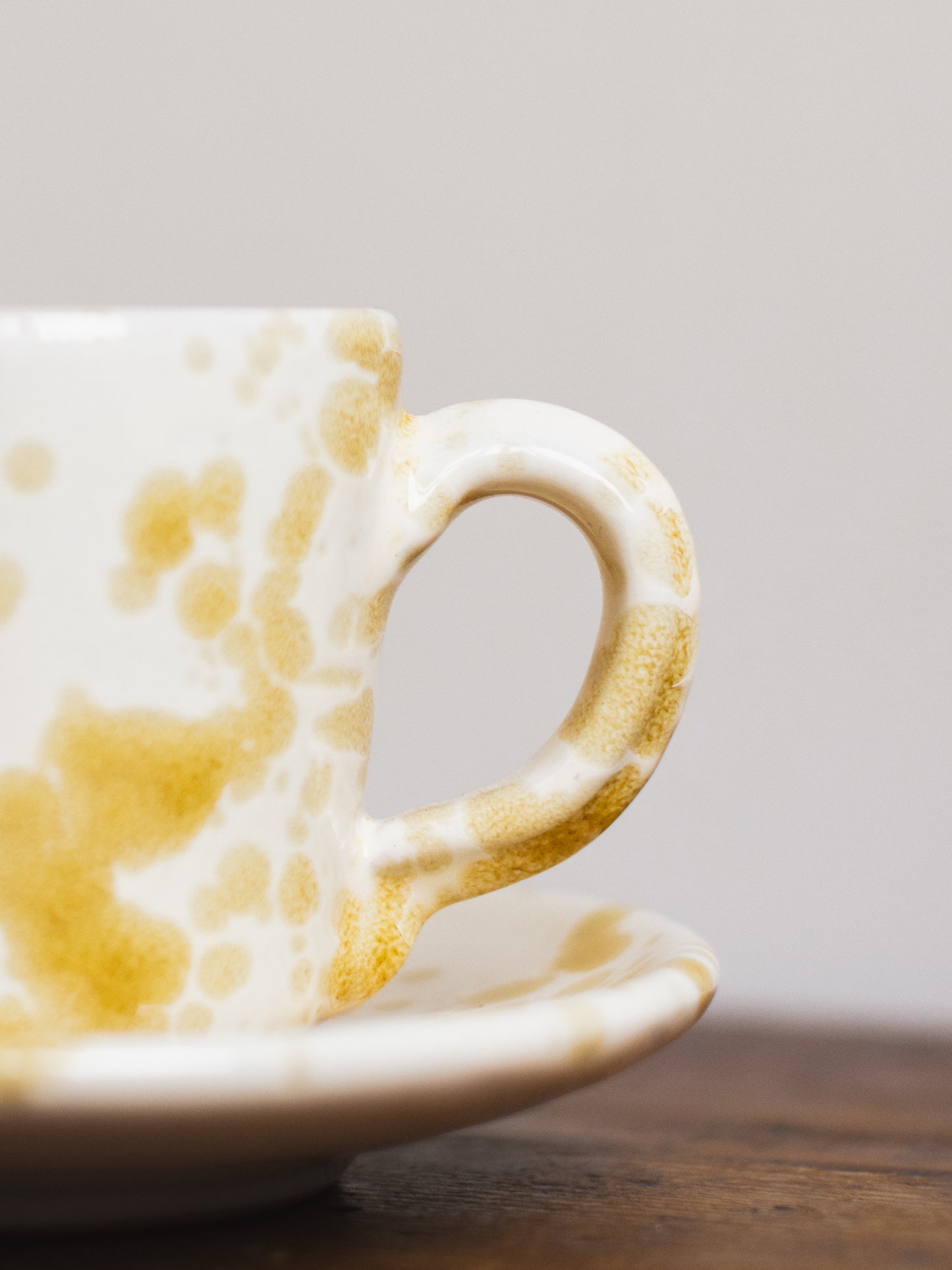 Ceramic Splatter Coffee Cup with Saucer