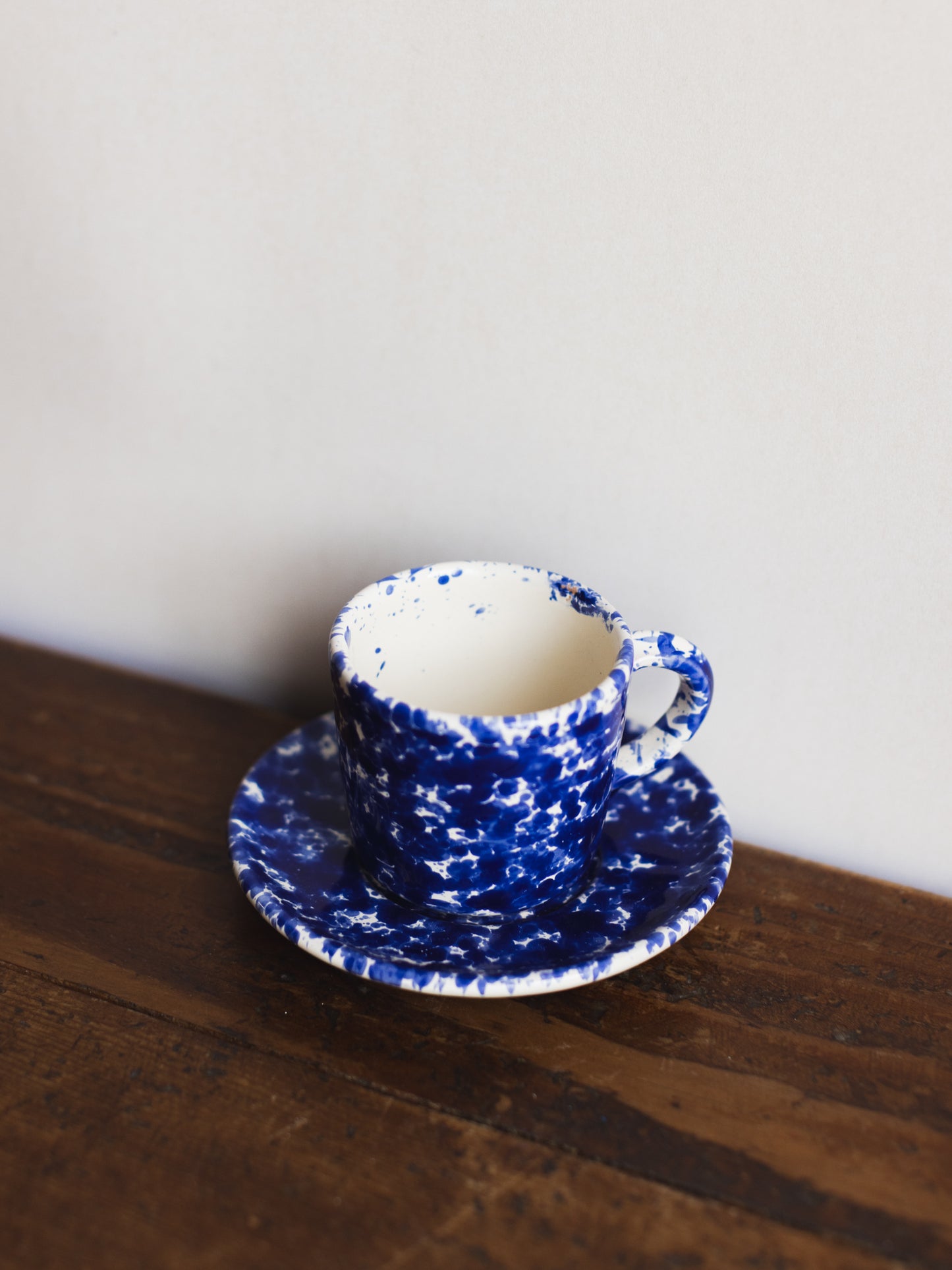 Ceramic Splatter Coffee Cup with Saucer