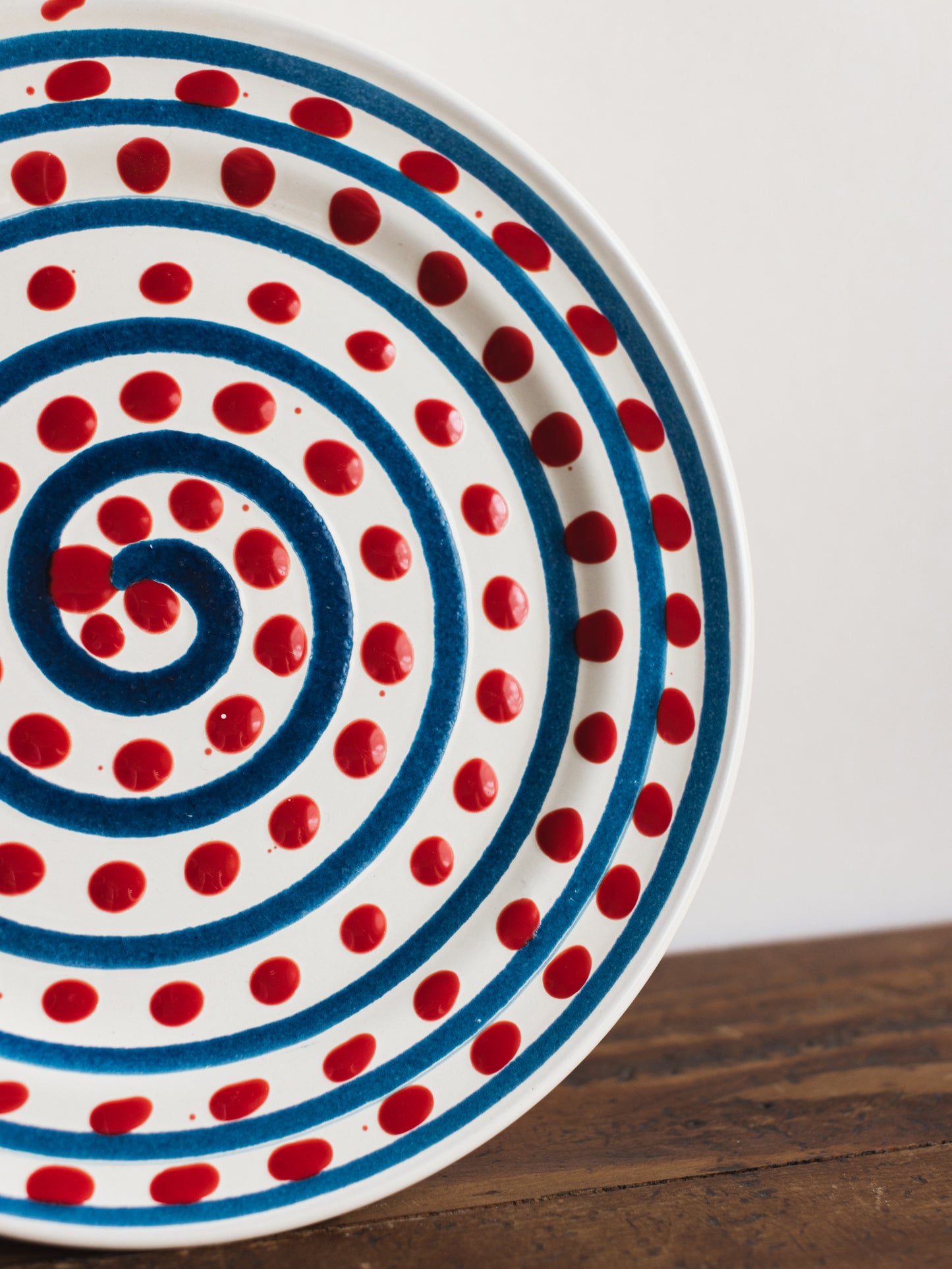 Ceramic Swirl and Dot Dinner Plate